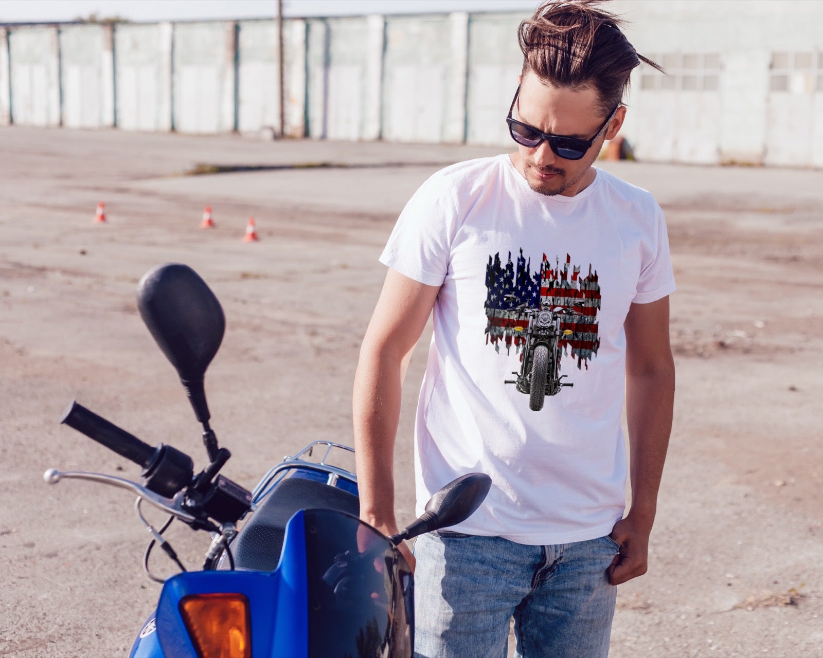 Motorcycle American Flag