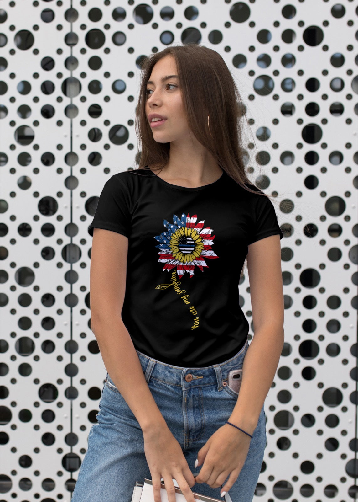 You Are My Sunshine Blue Line Sunflower