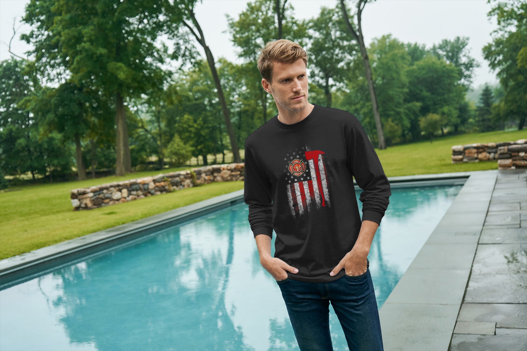 Firefighter Axe Flag