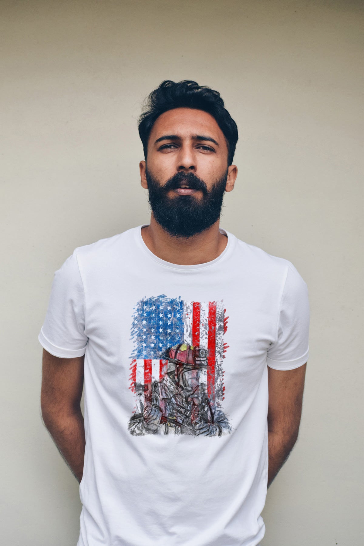 Firefighter USA Flag