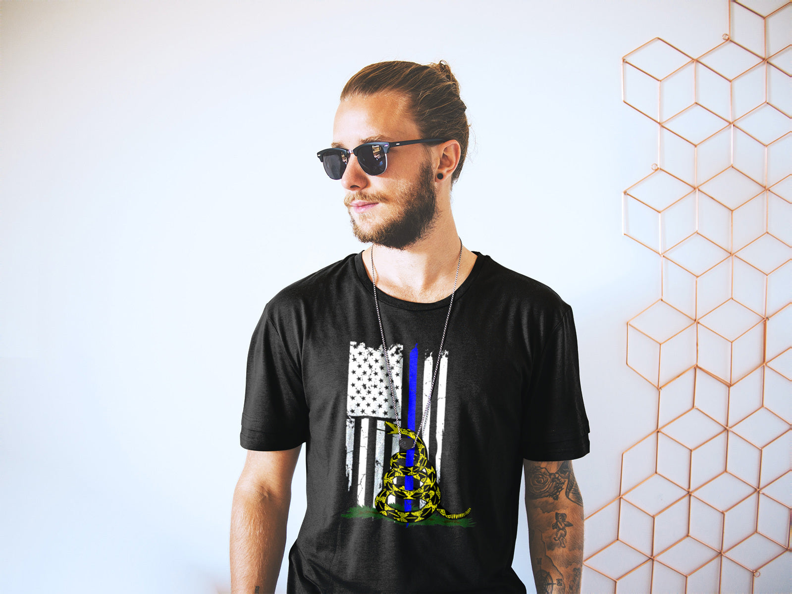 Don't Tread On Me Blue Line Flag