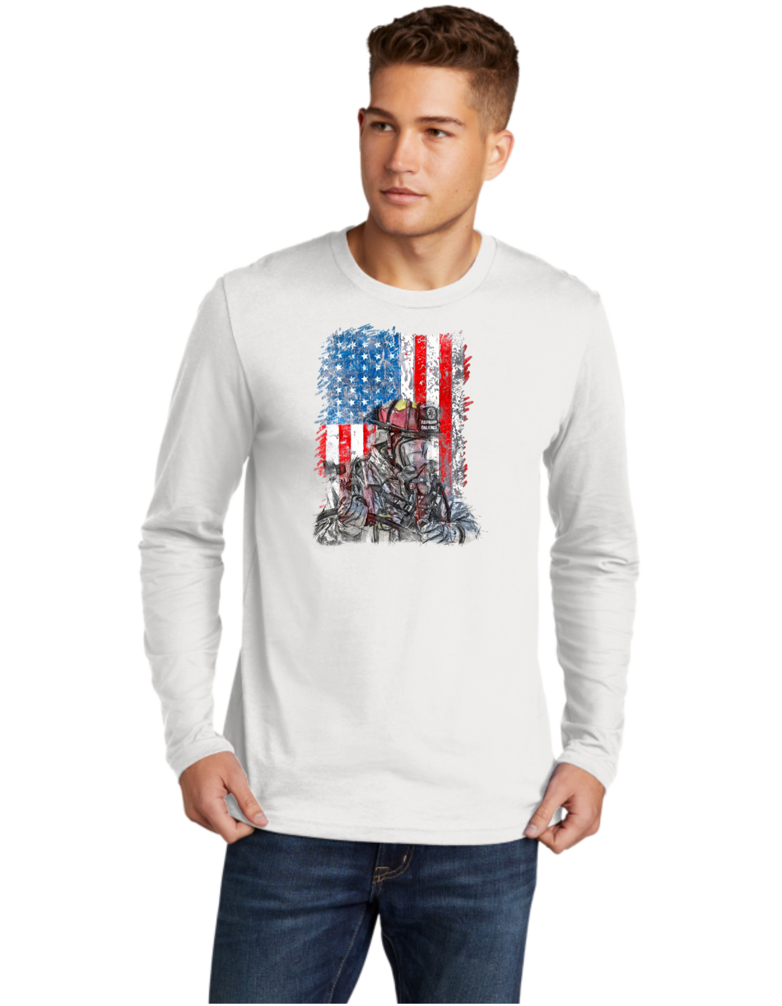 Firefighter USA Flag