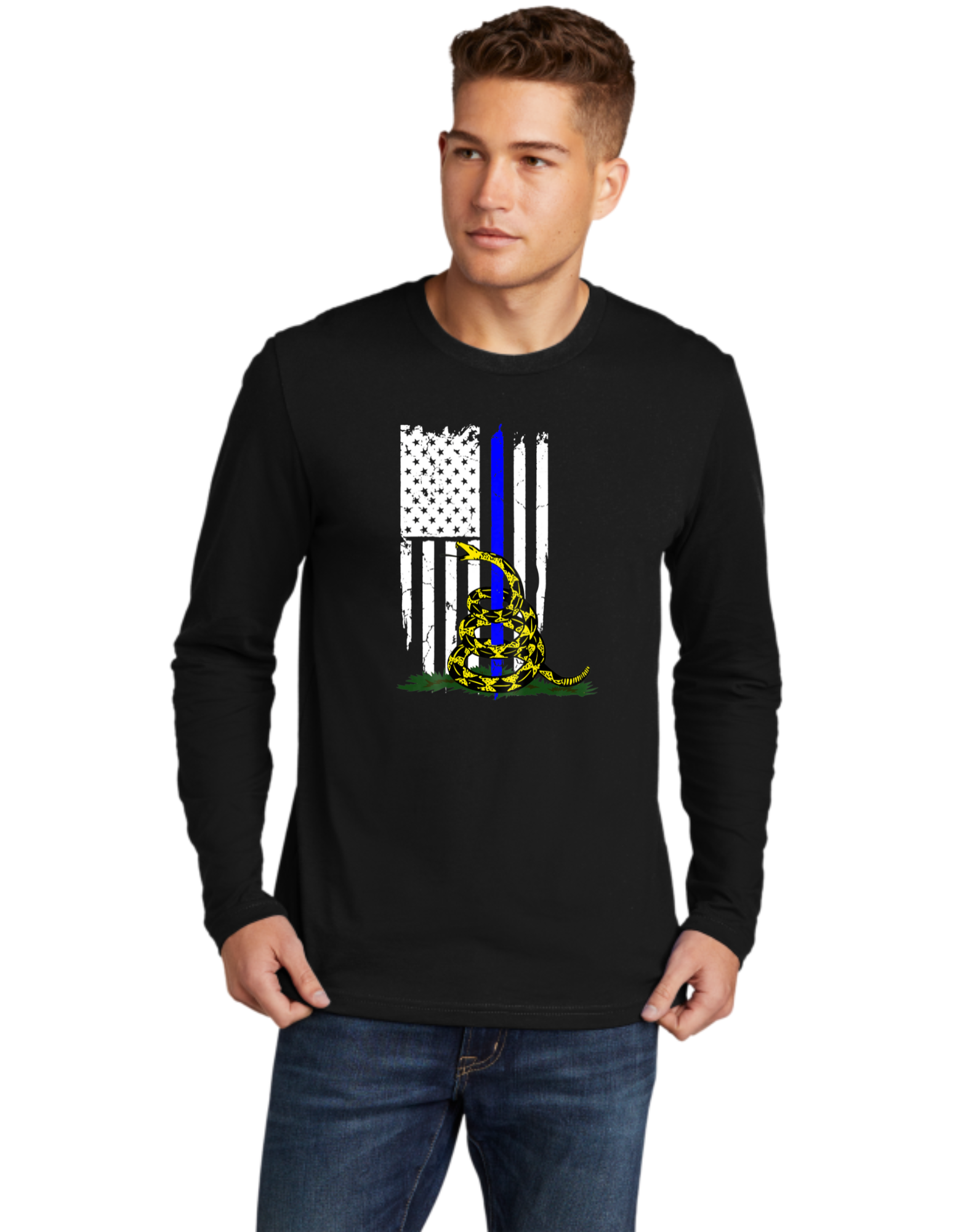 Don't Tread On Me Blue Line Flag