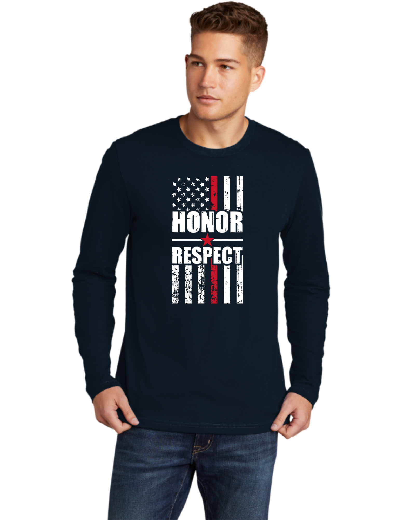 Honor Respect Red Line Flag