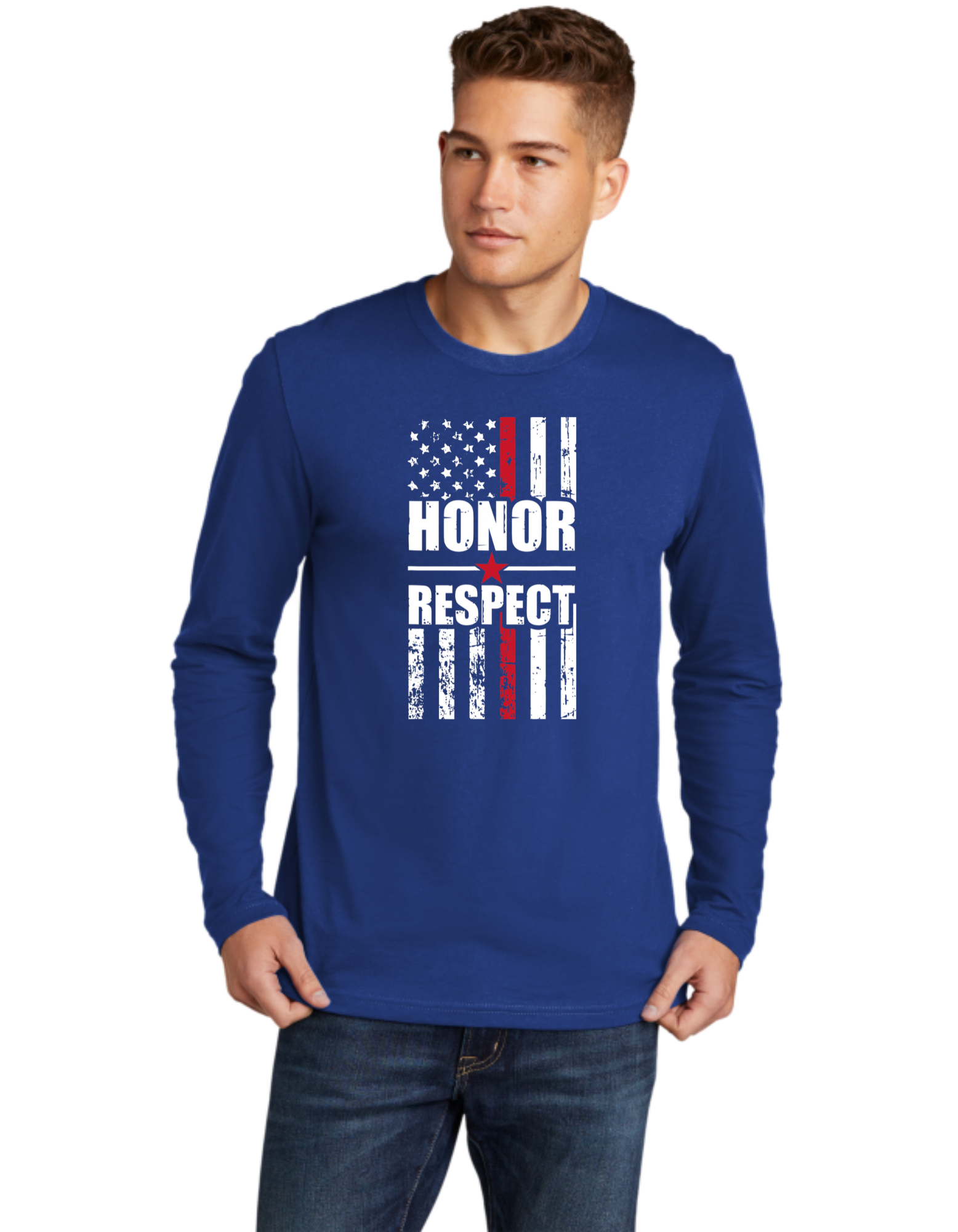 Honor Respect Red Line Flag