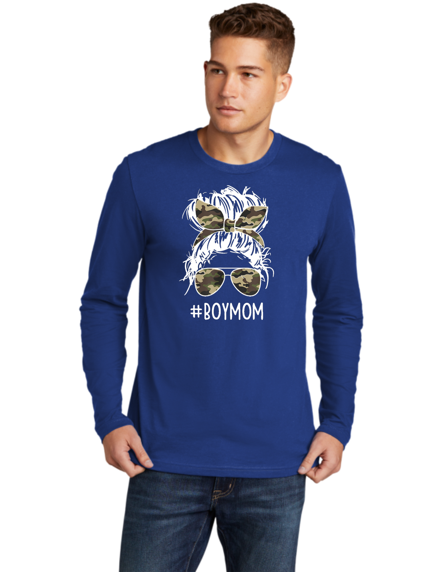 Boy Mom Messy Bun Camo