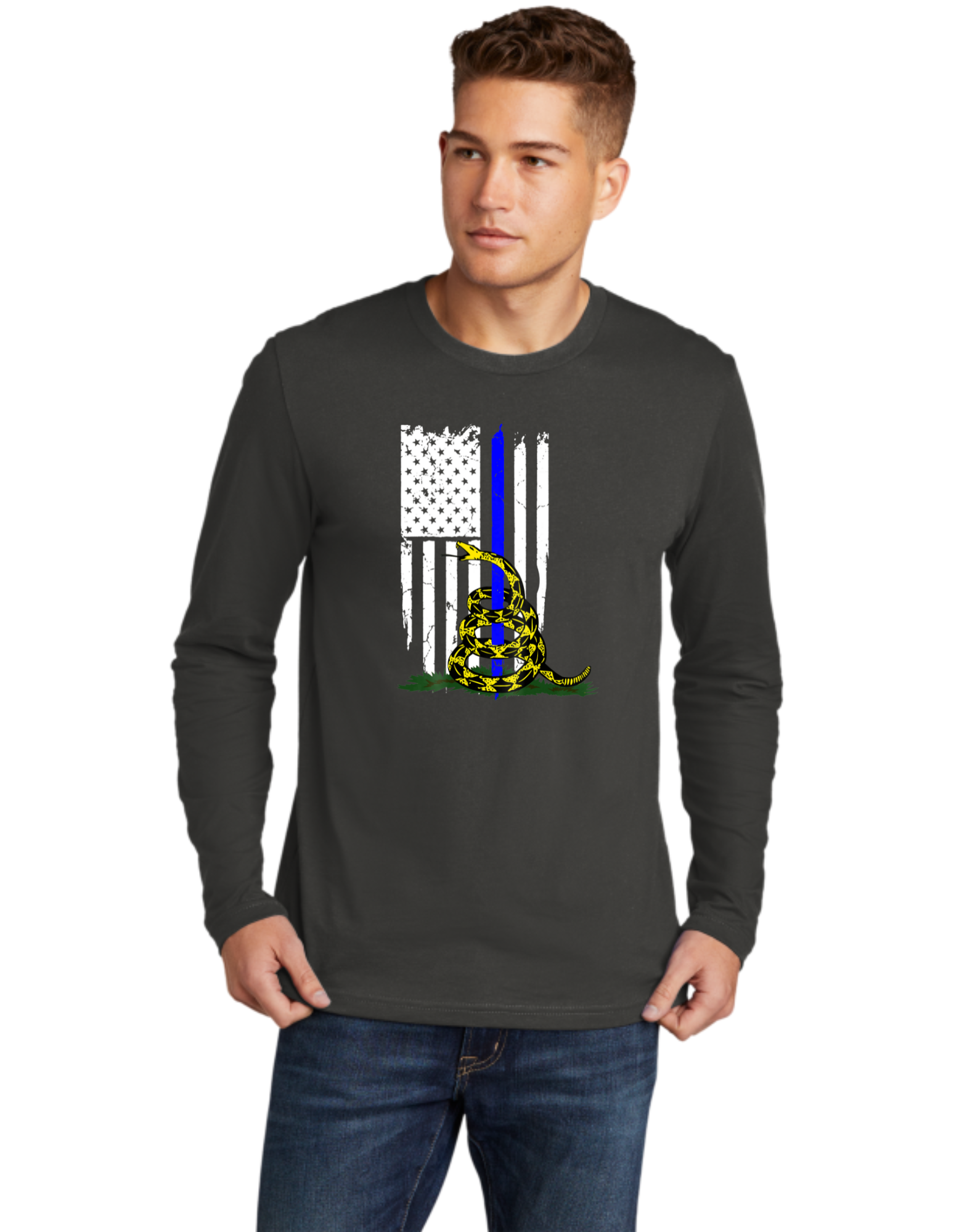 Don't Tread On Me Blue Line Flag