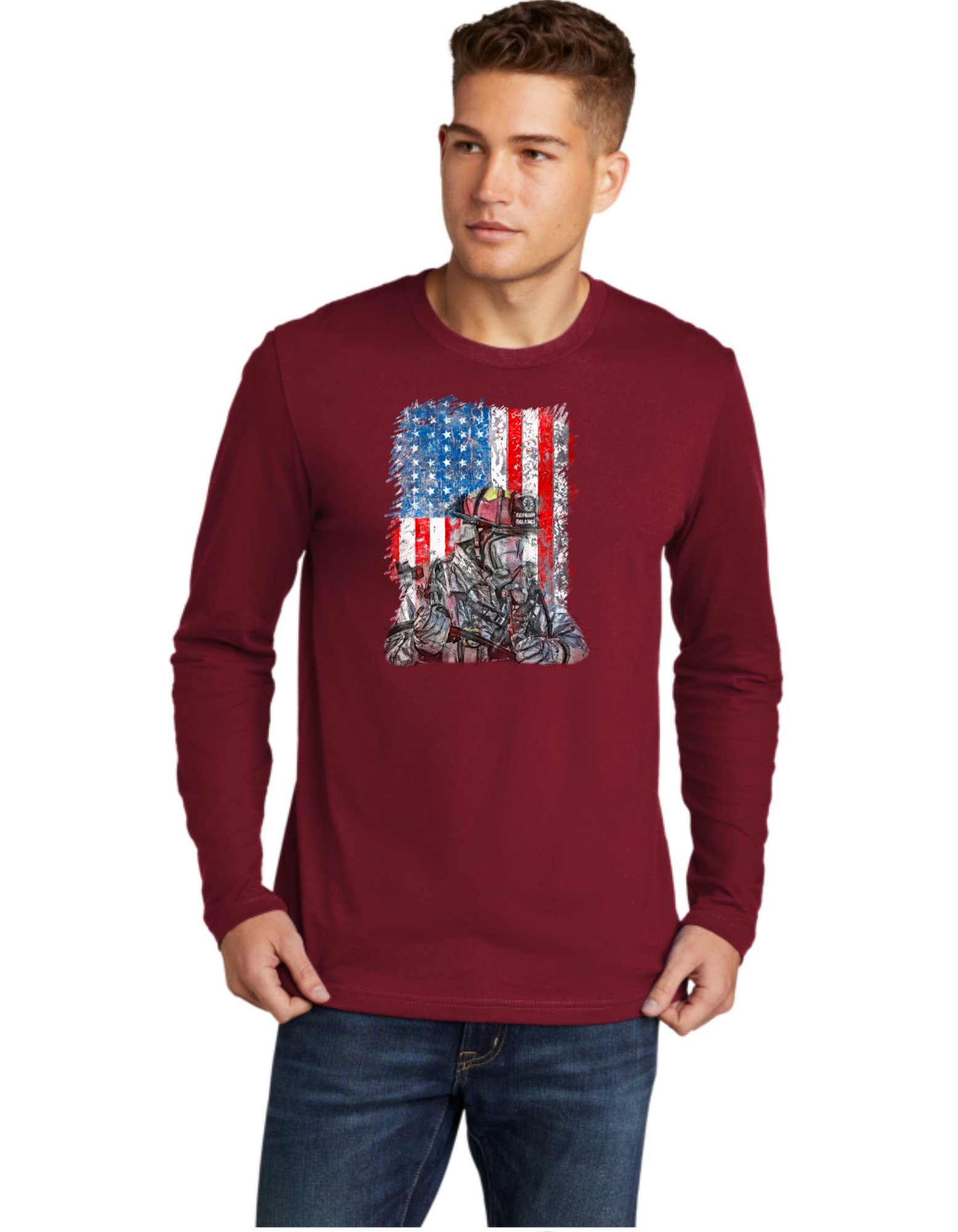 Firefighter USA Flag