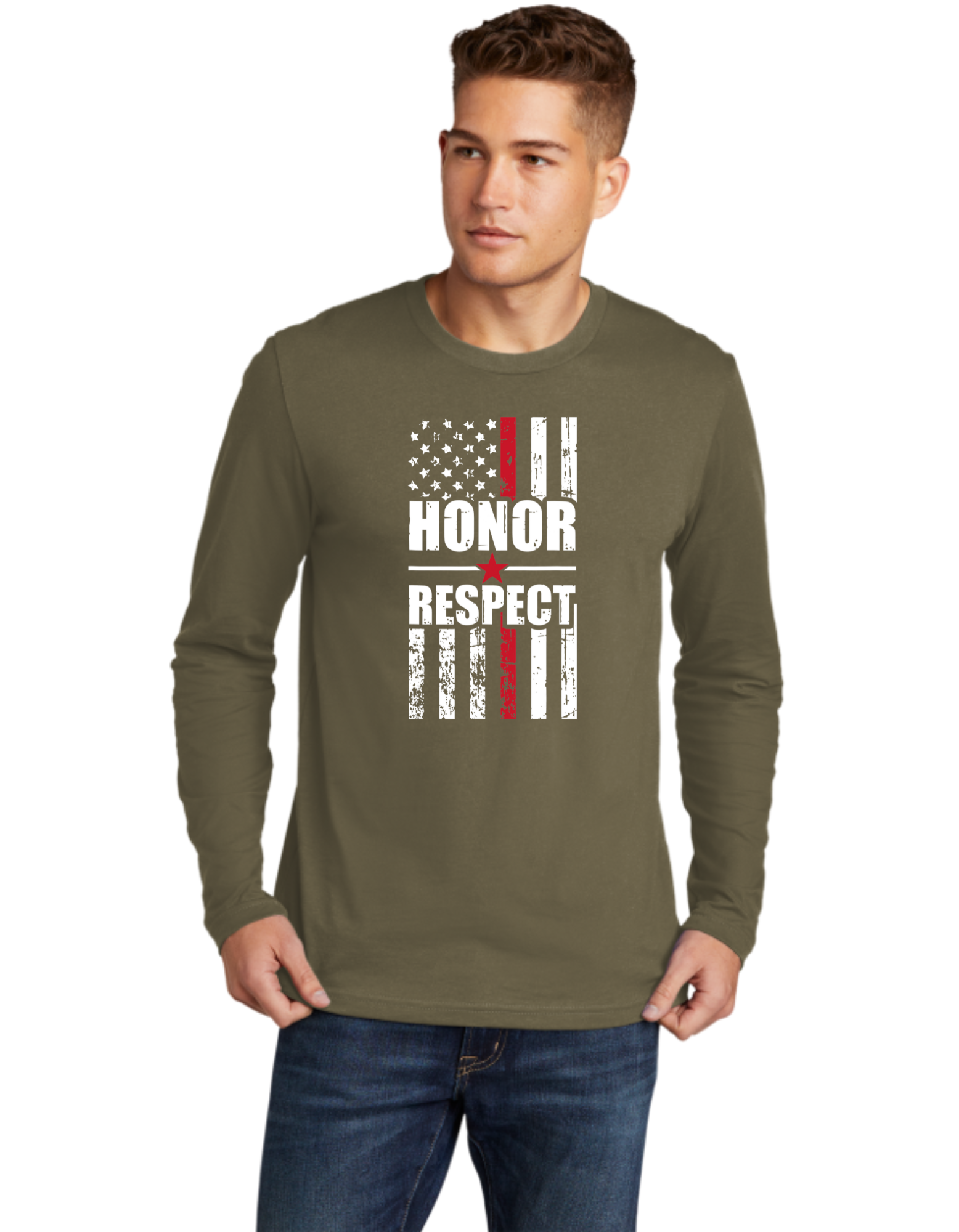 Honor Respect Red Line Flag