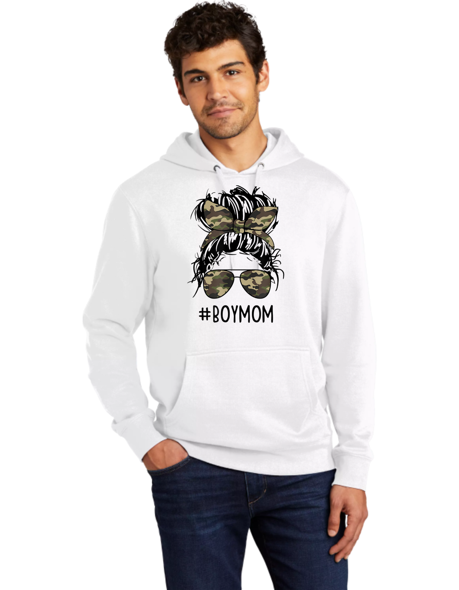 Boy Mom Messy Bun Camo