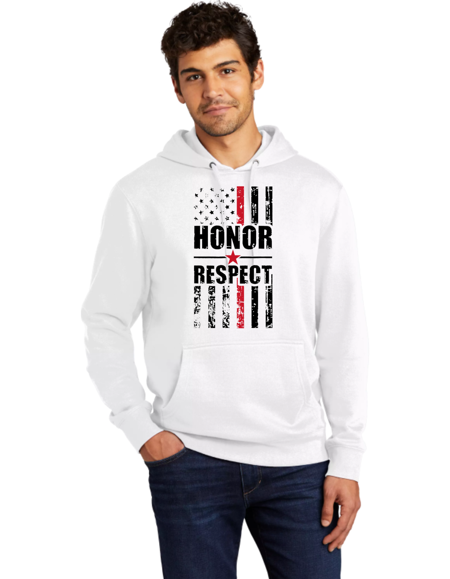 Honor Respect Red Line Flag