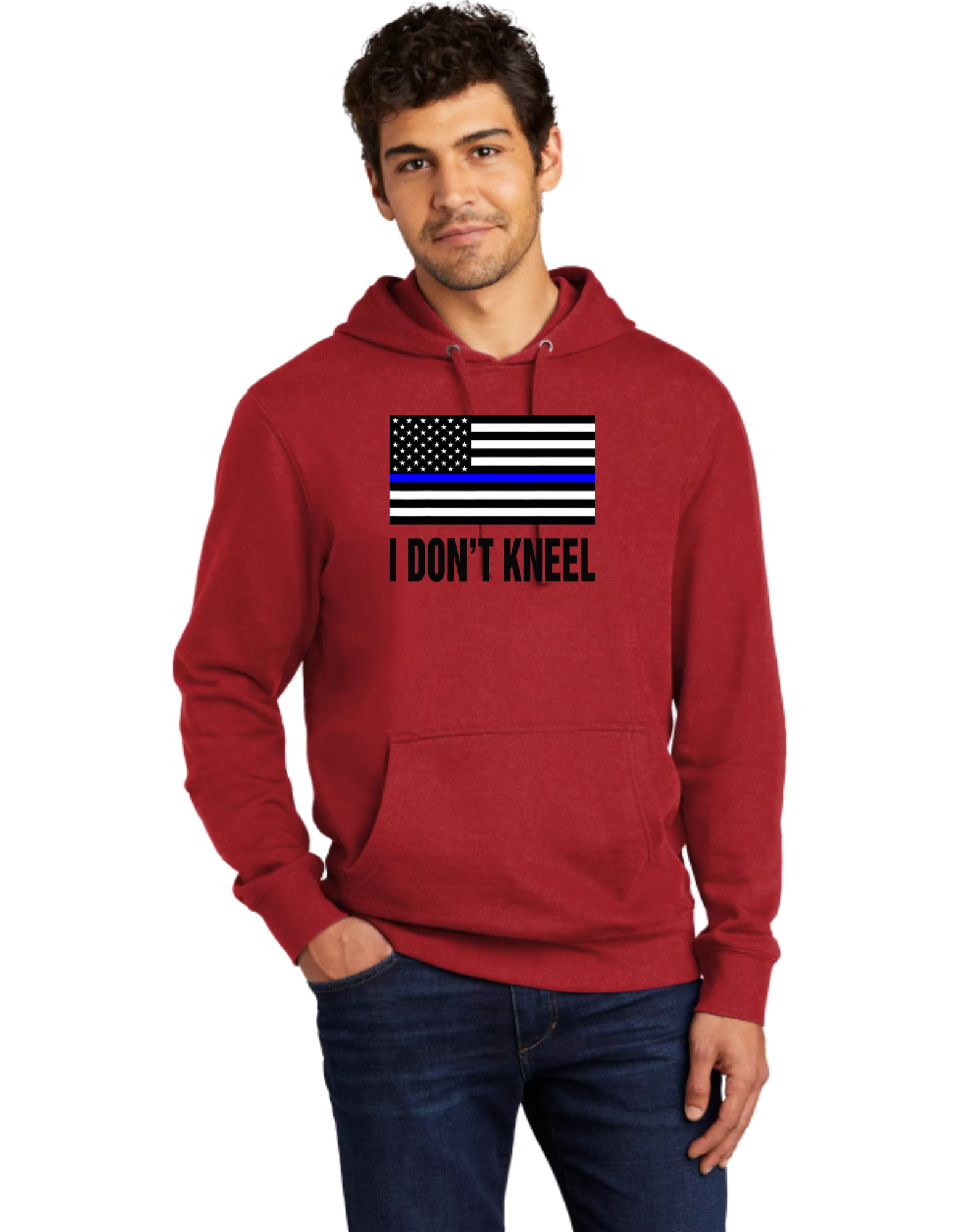I Don't Kneel Blue Line Flag