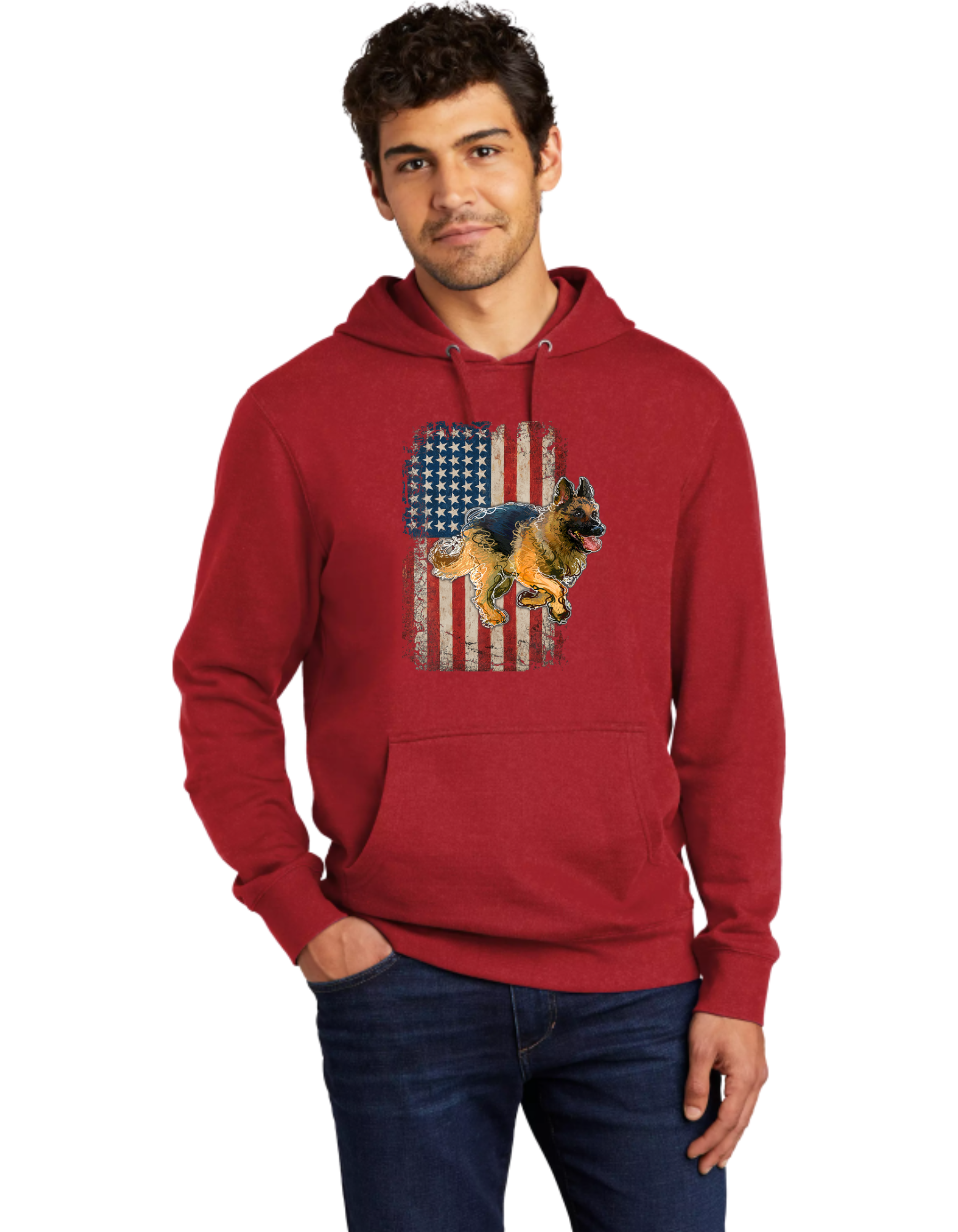 German Shepard USA Flag 2