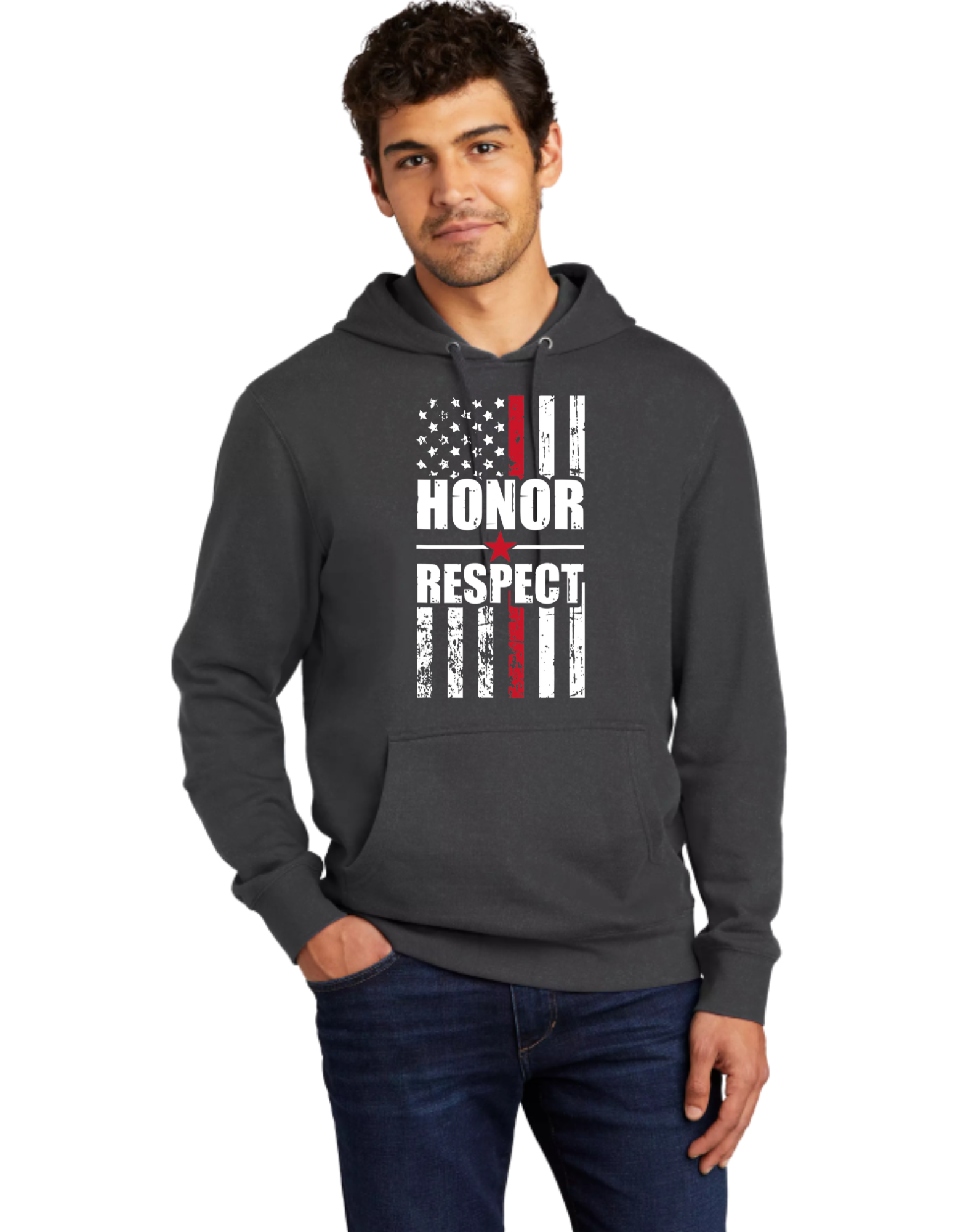 Honor Respect Red Line Flag