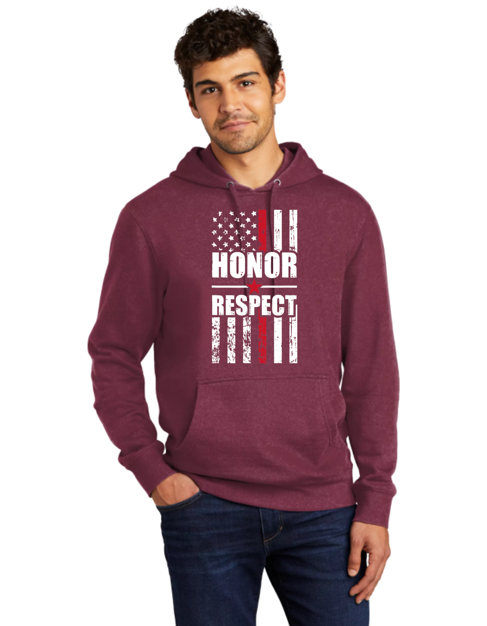 Honor Respect Red Line Flag