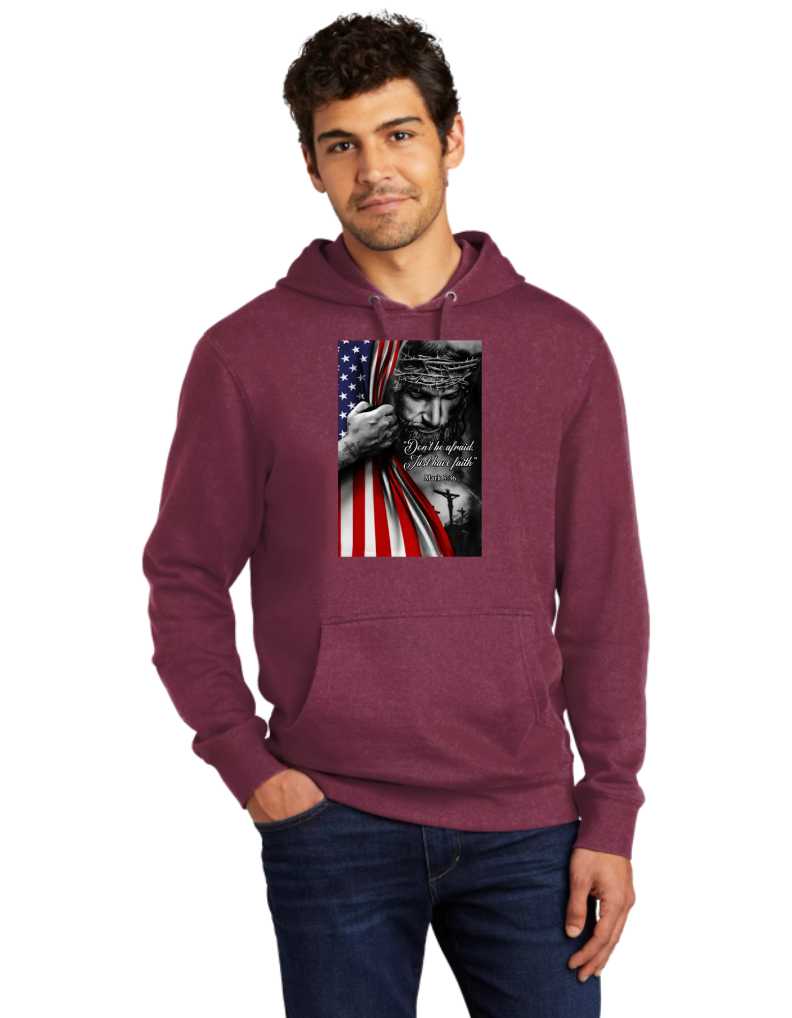 Don't Be Afraid Have Faith Jesus USA Flag