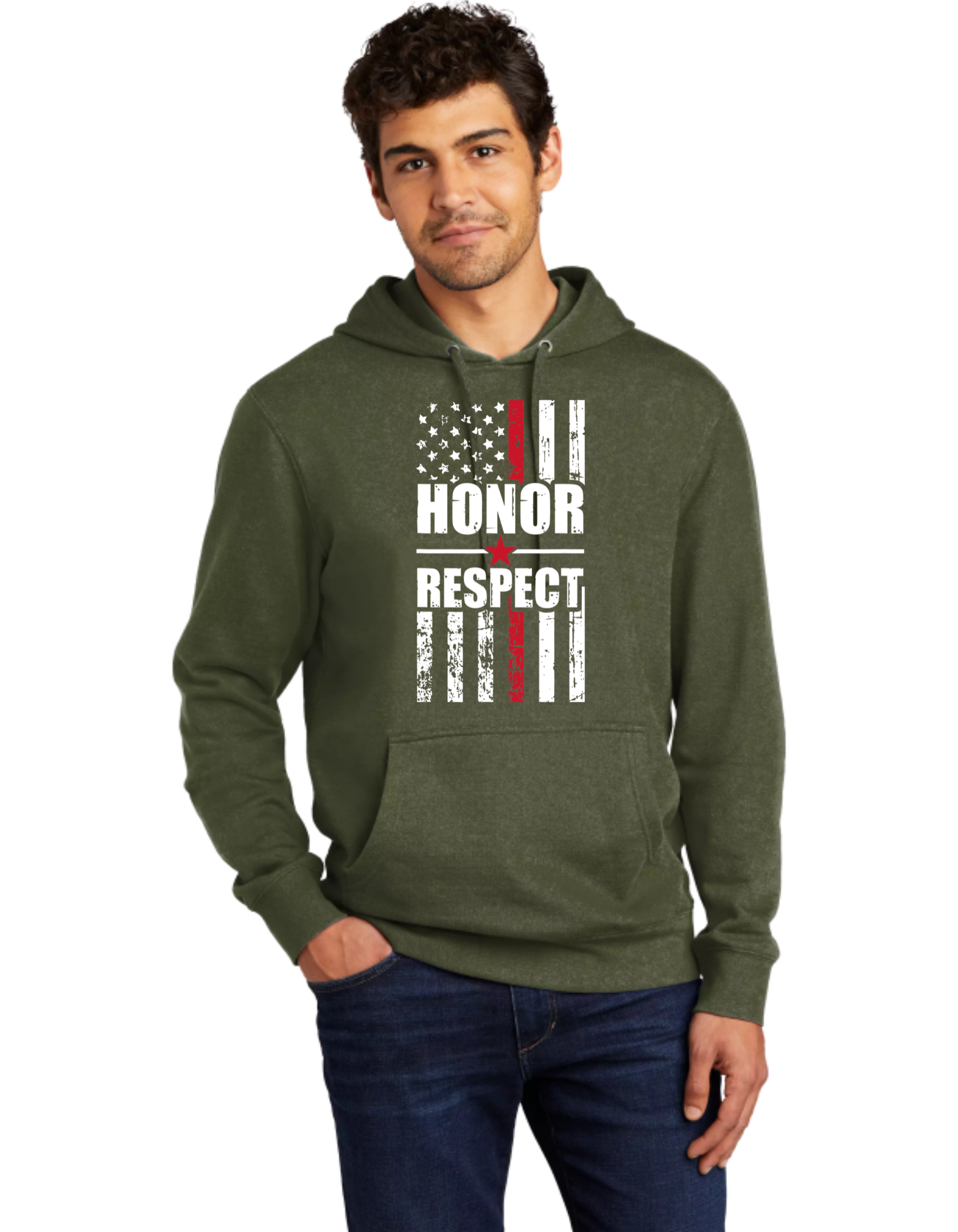 Honor Respect Red Line Flag