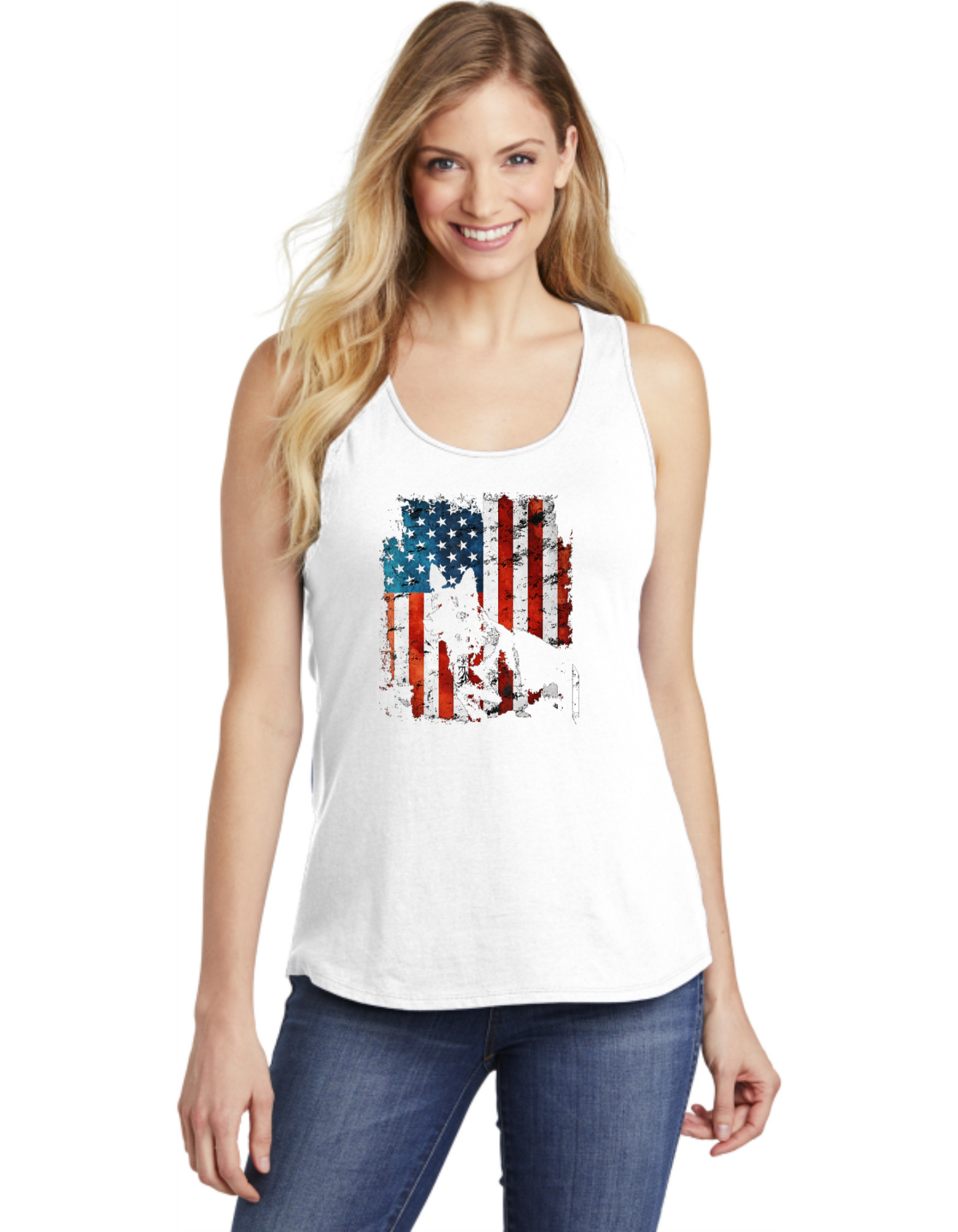 German Shepard USA Flag