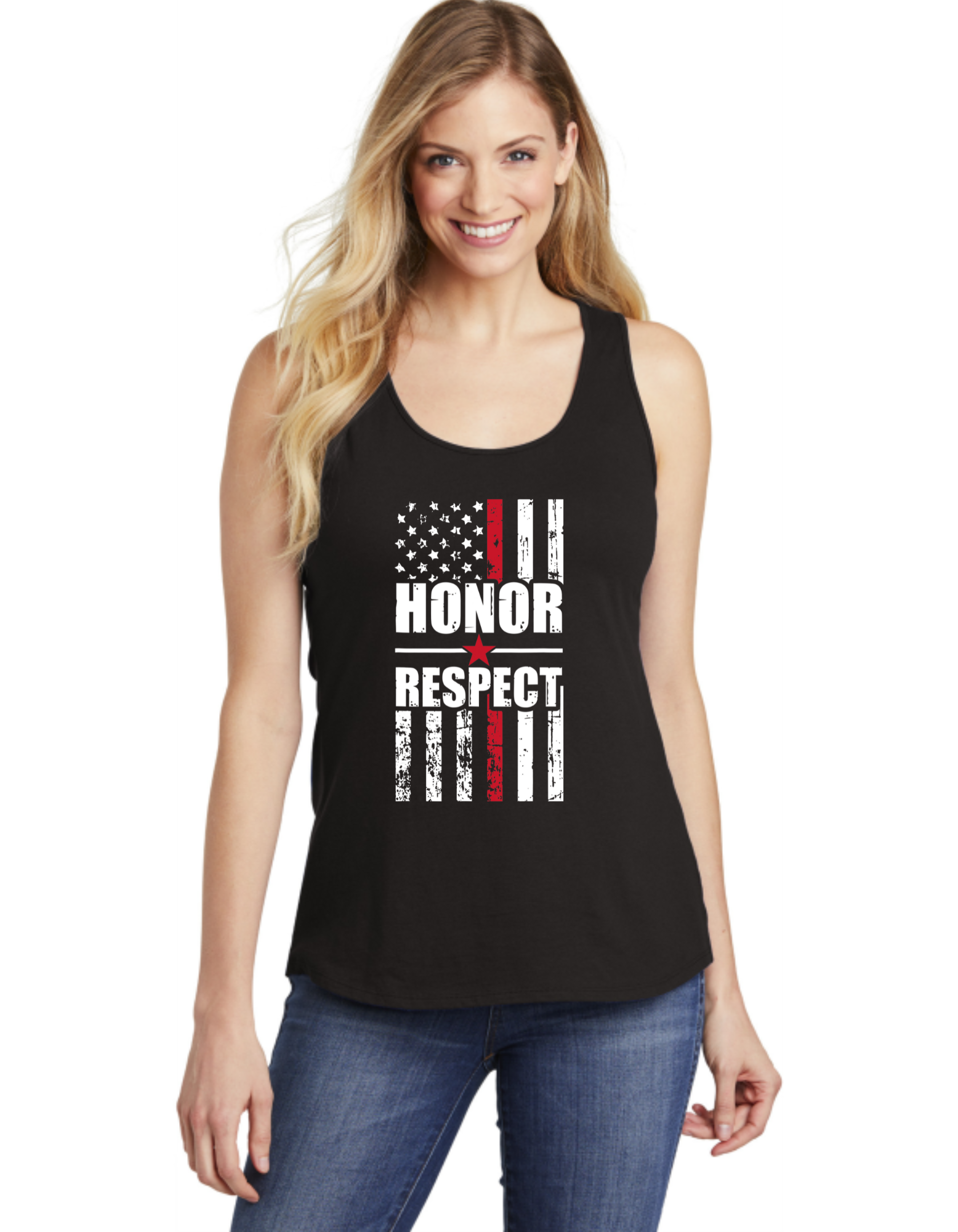 Honor Respect Red Line Flag