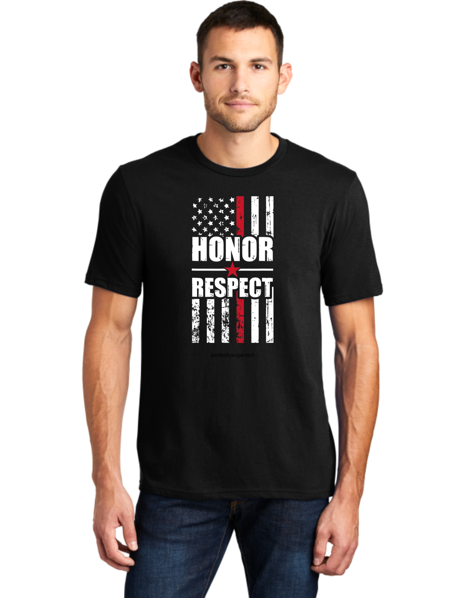 Honor Respect Red Line Flag