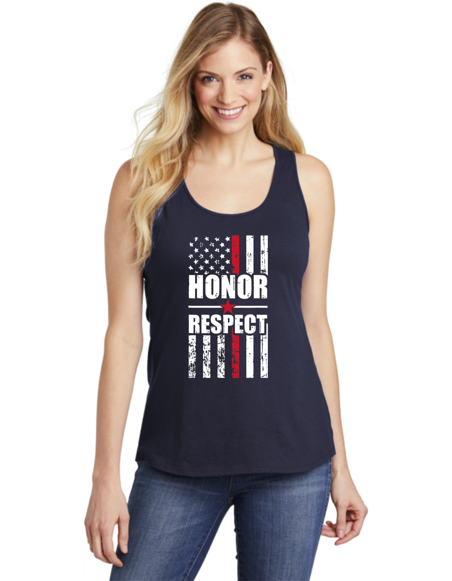 Honor Respect Red Line Flag