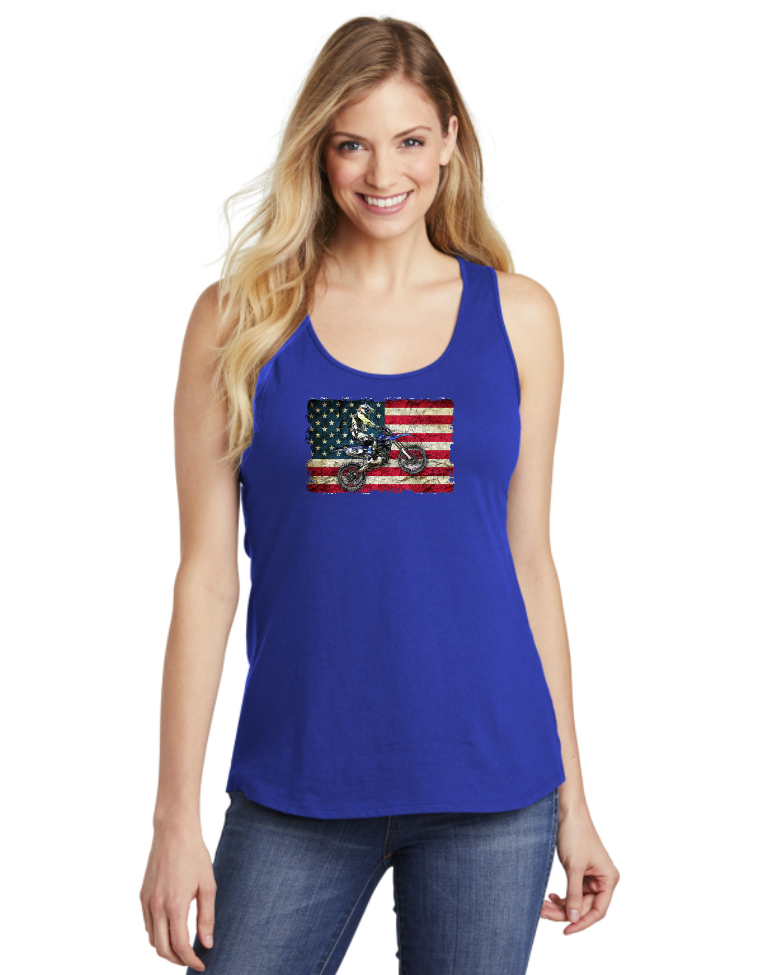 Motocross American Flag