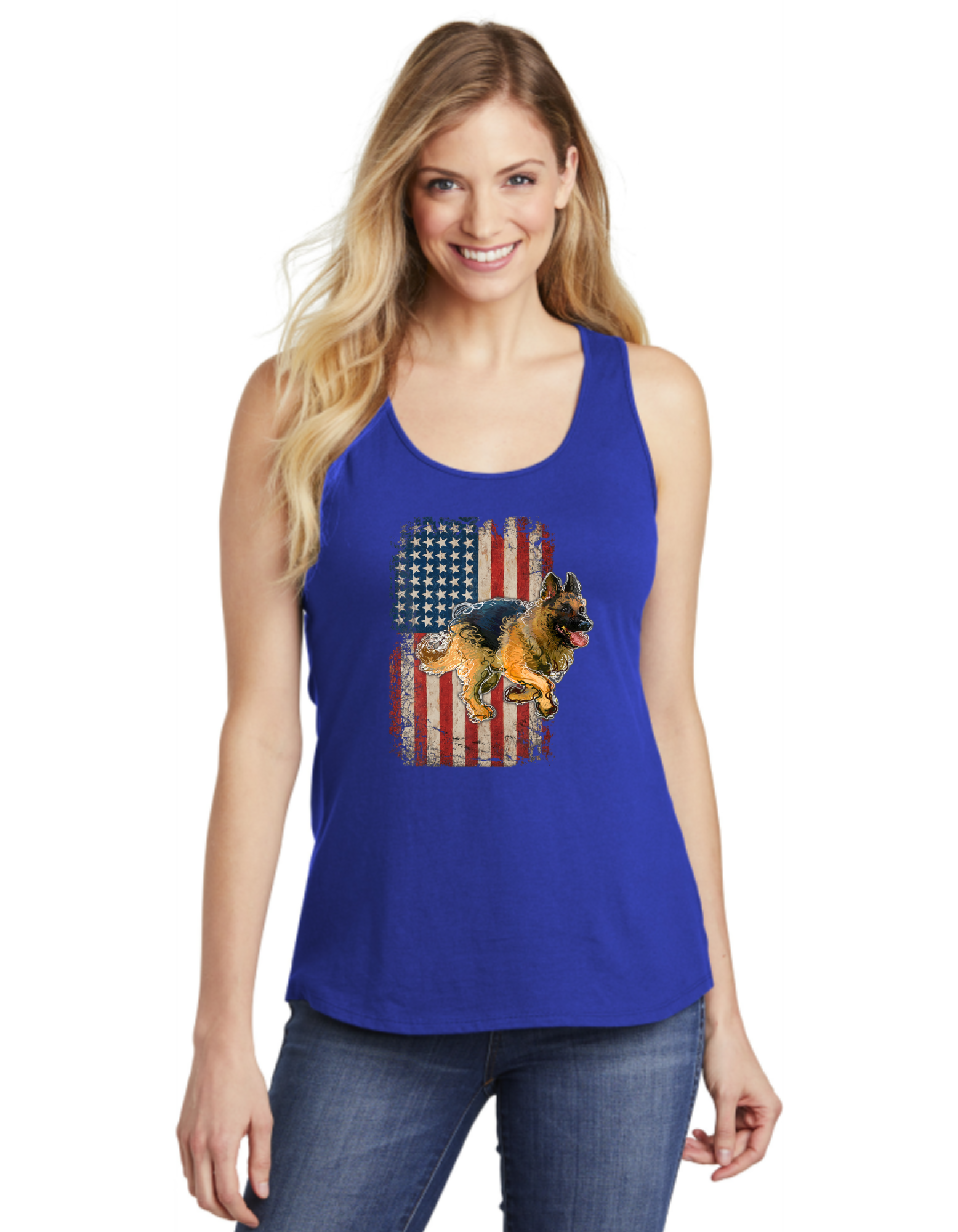 German Shepard USA Flag 2