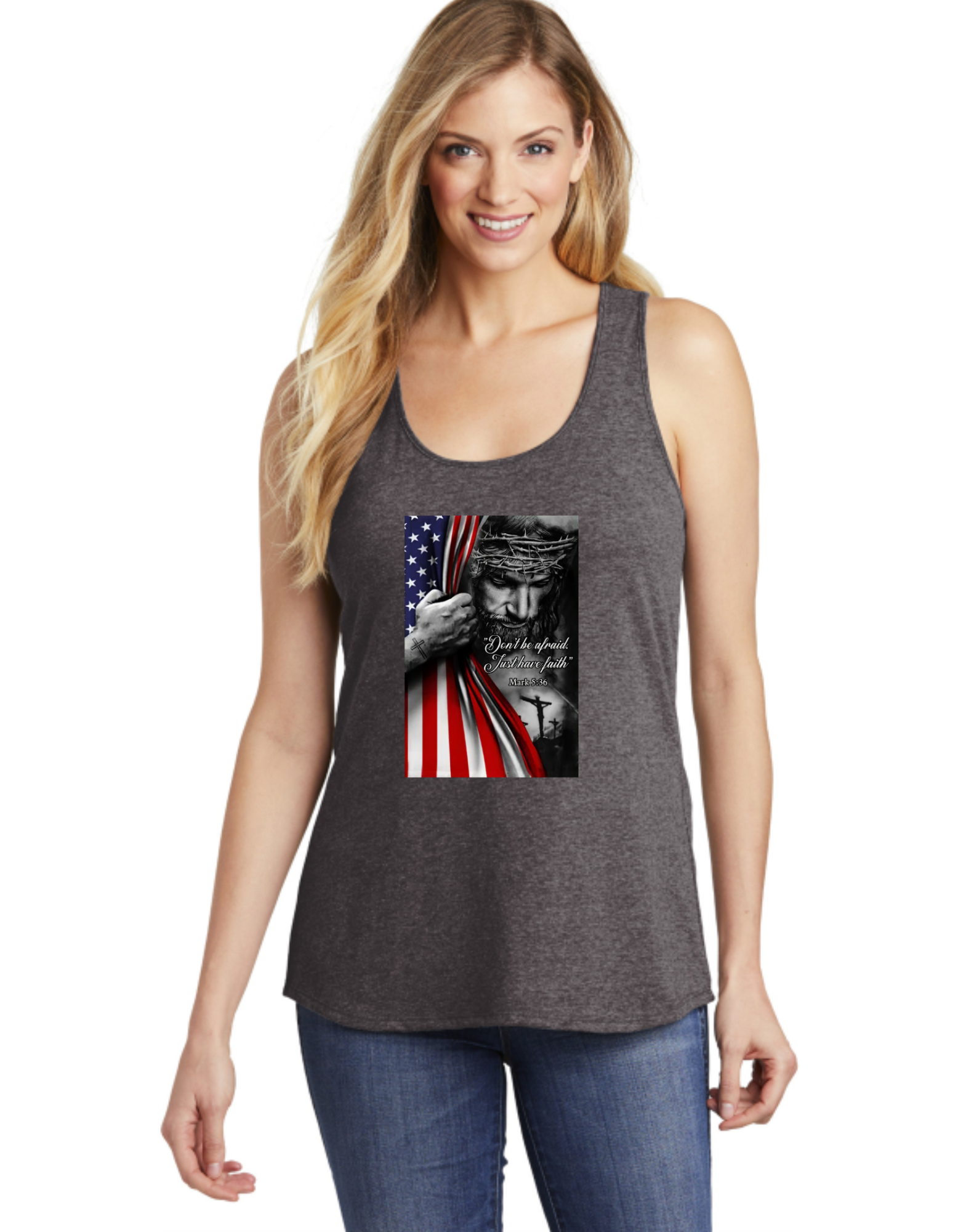 Don't Be Afraid Have Faith Jesus USA Flag