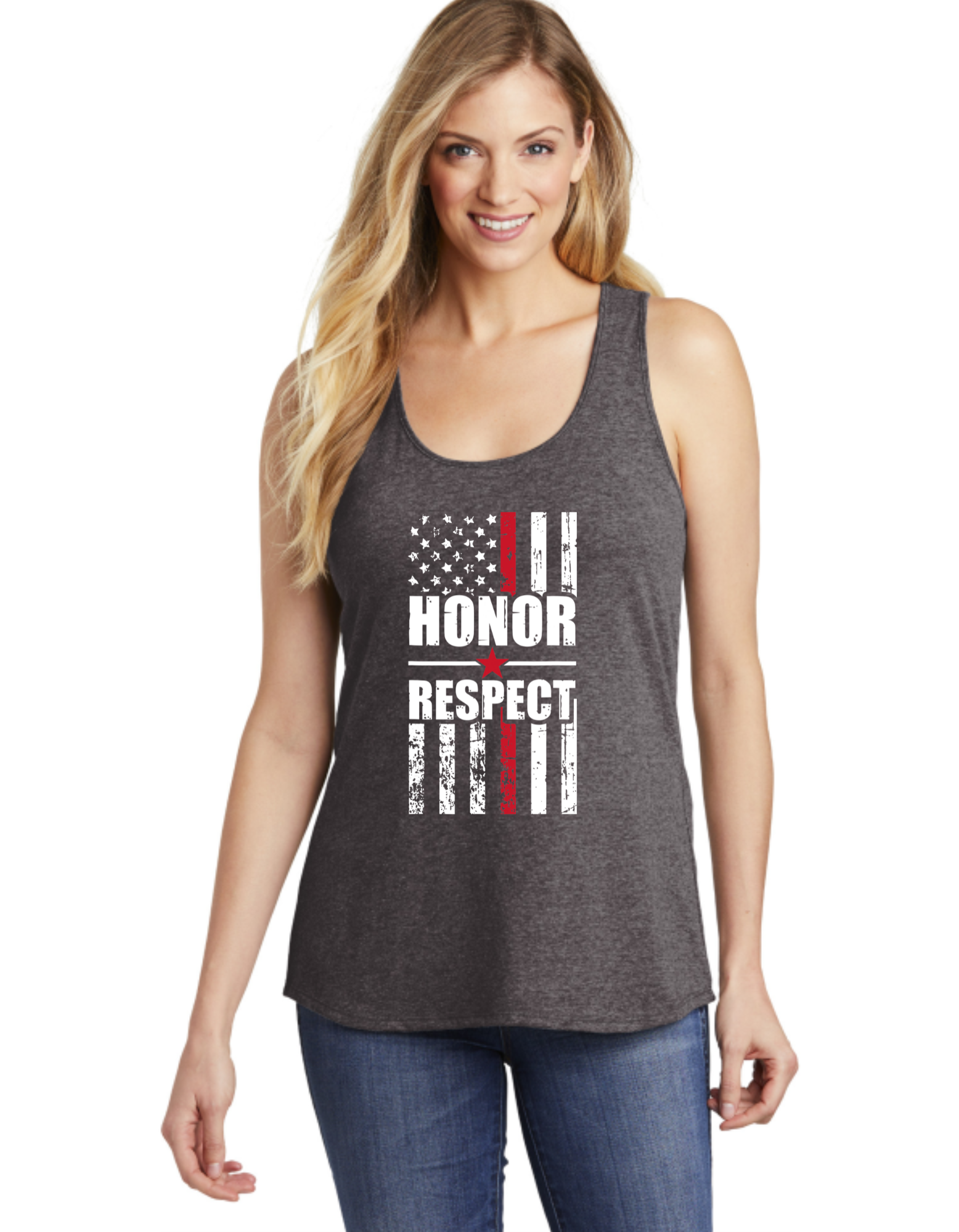 Honor Respect Red Line Flag