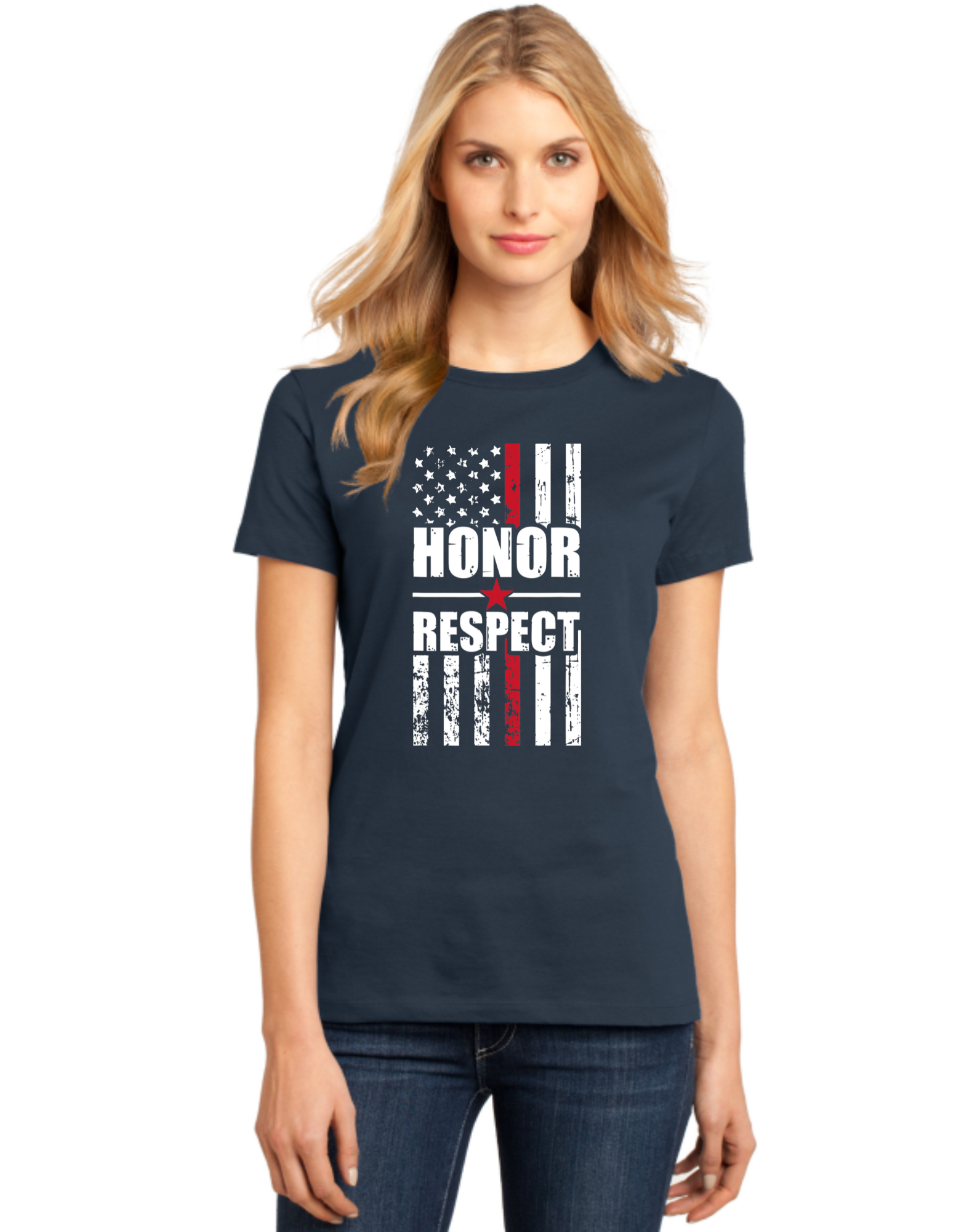 Honor Respect Red Line Flag