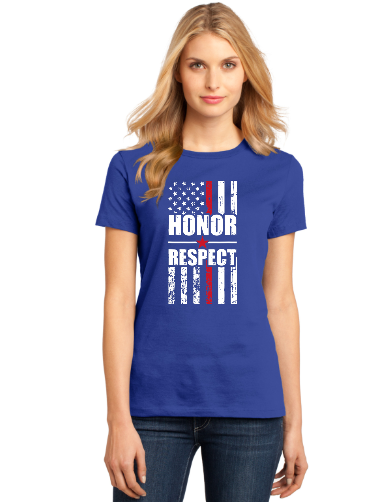 Honor Respect Red Line Flag