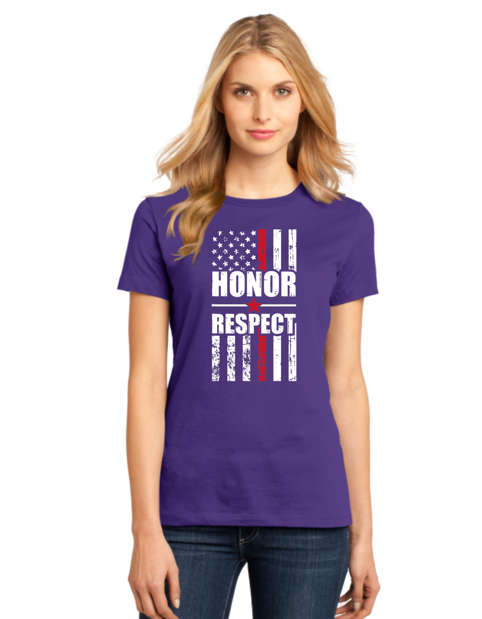 Honor Respect Red Line Flag