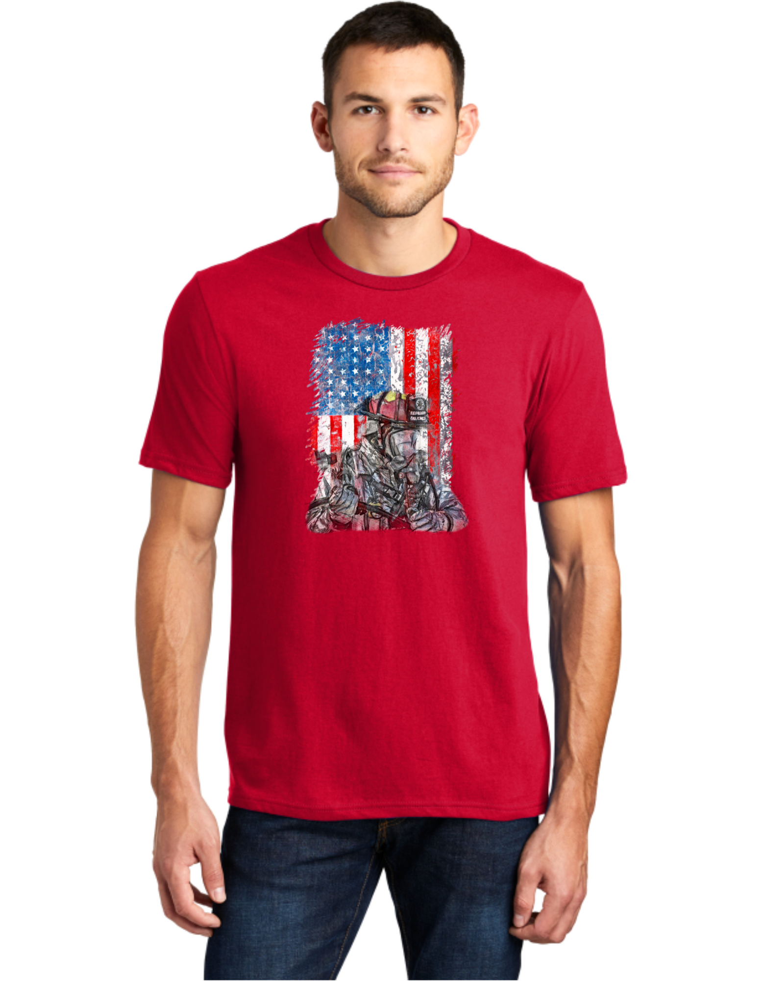 Firefighter USA Flag