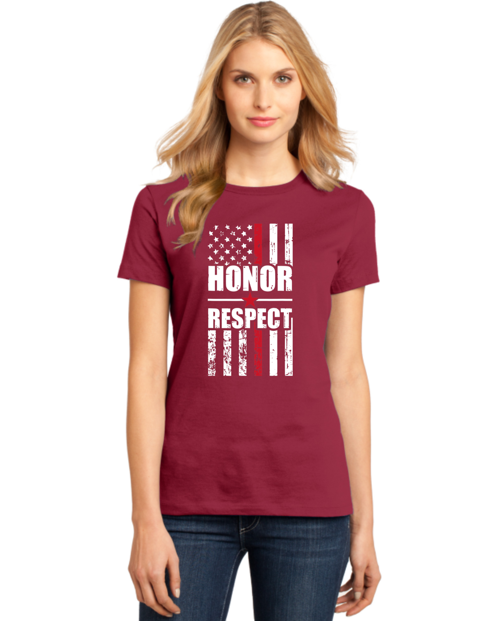 Honor Respect Red Line Flag