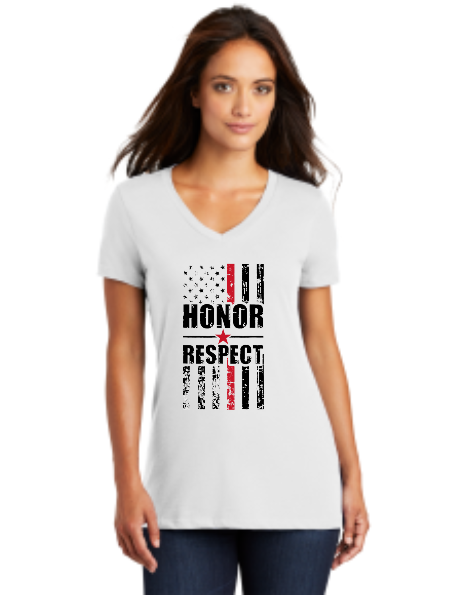 Honor Respect Red Line Flag