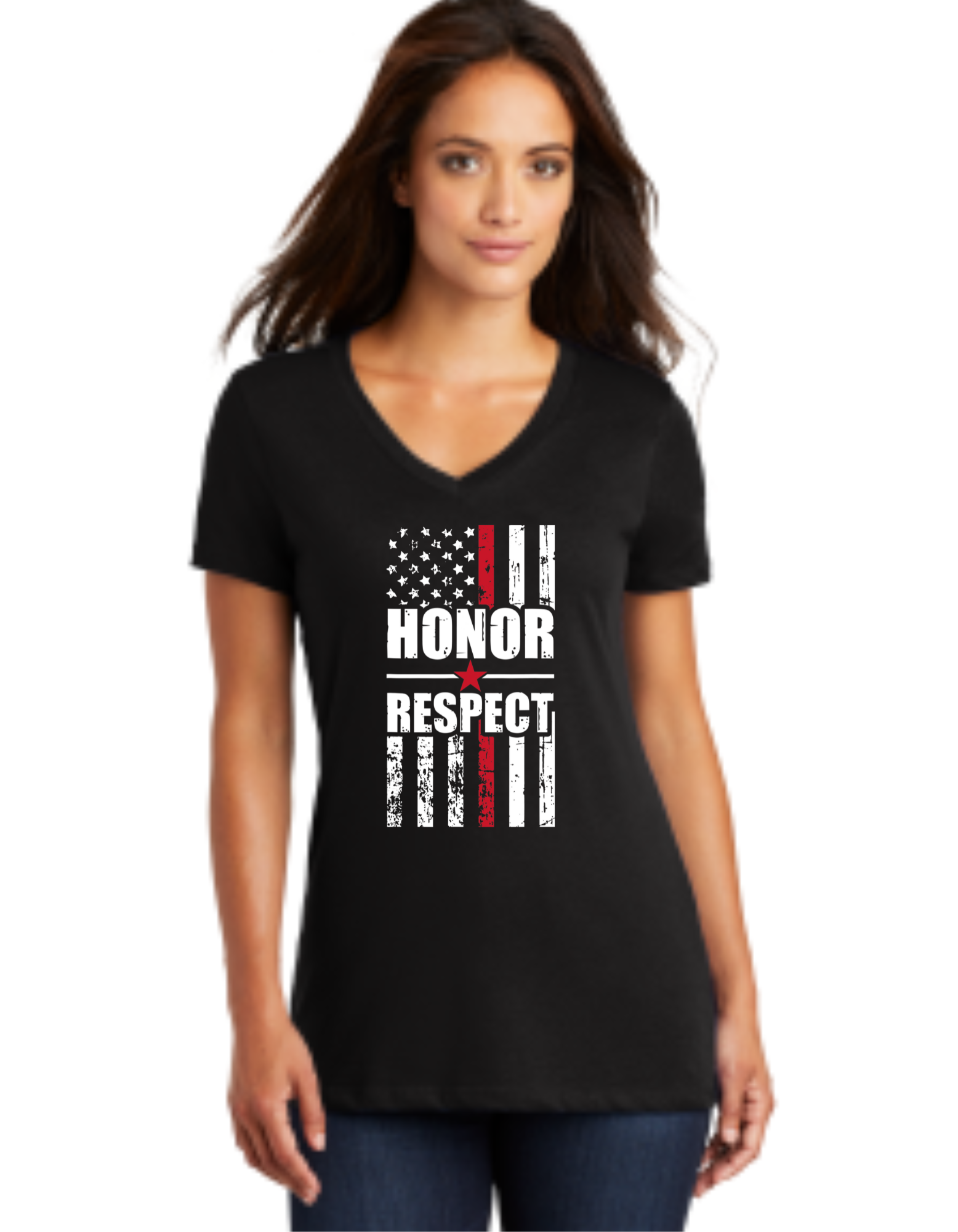 Honor Respect Red Line Flag