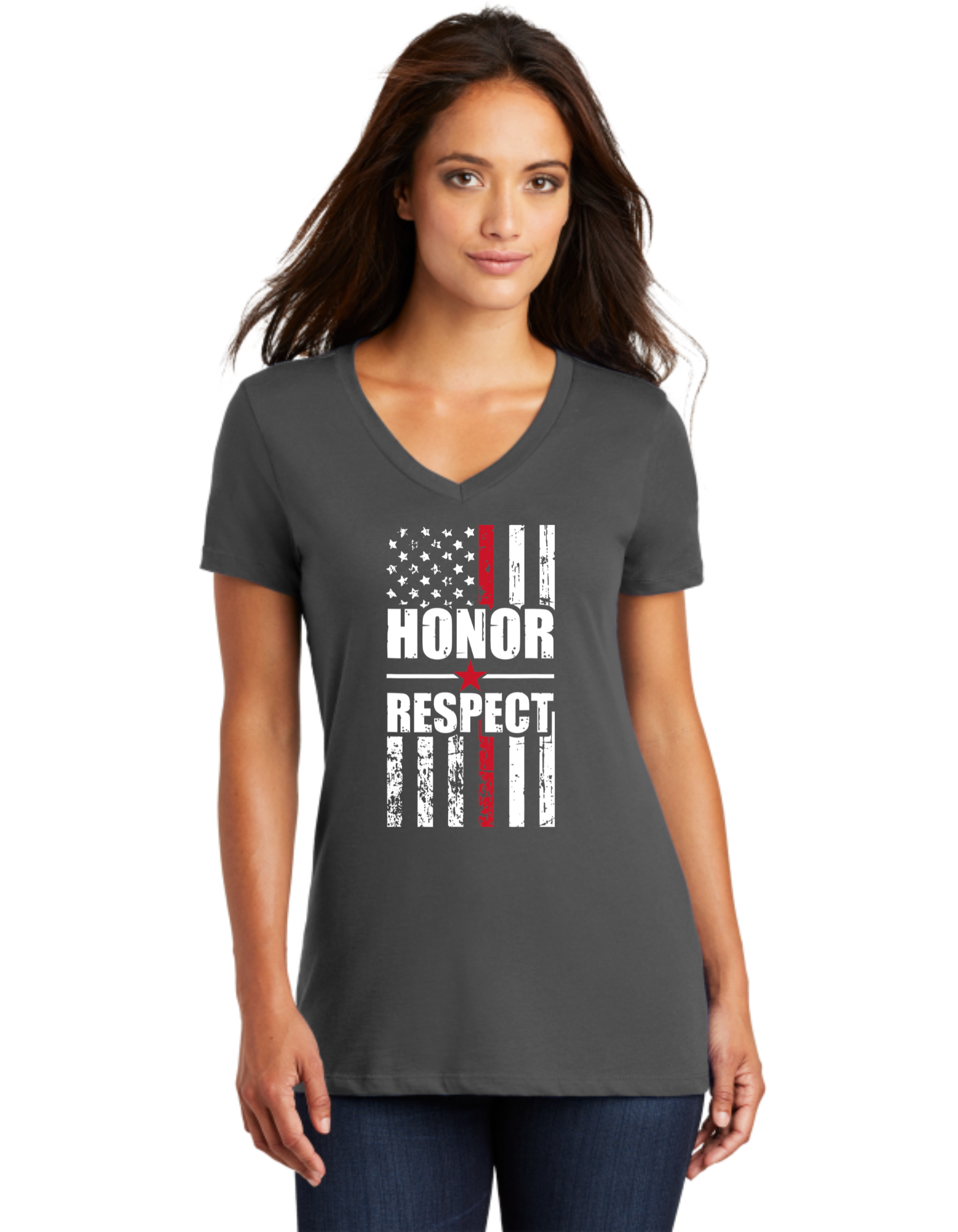 Honor Respect Red Line Flag