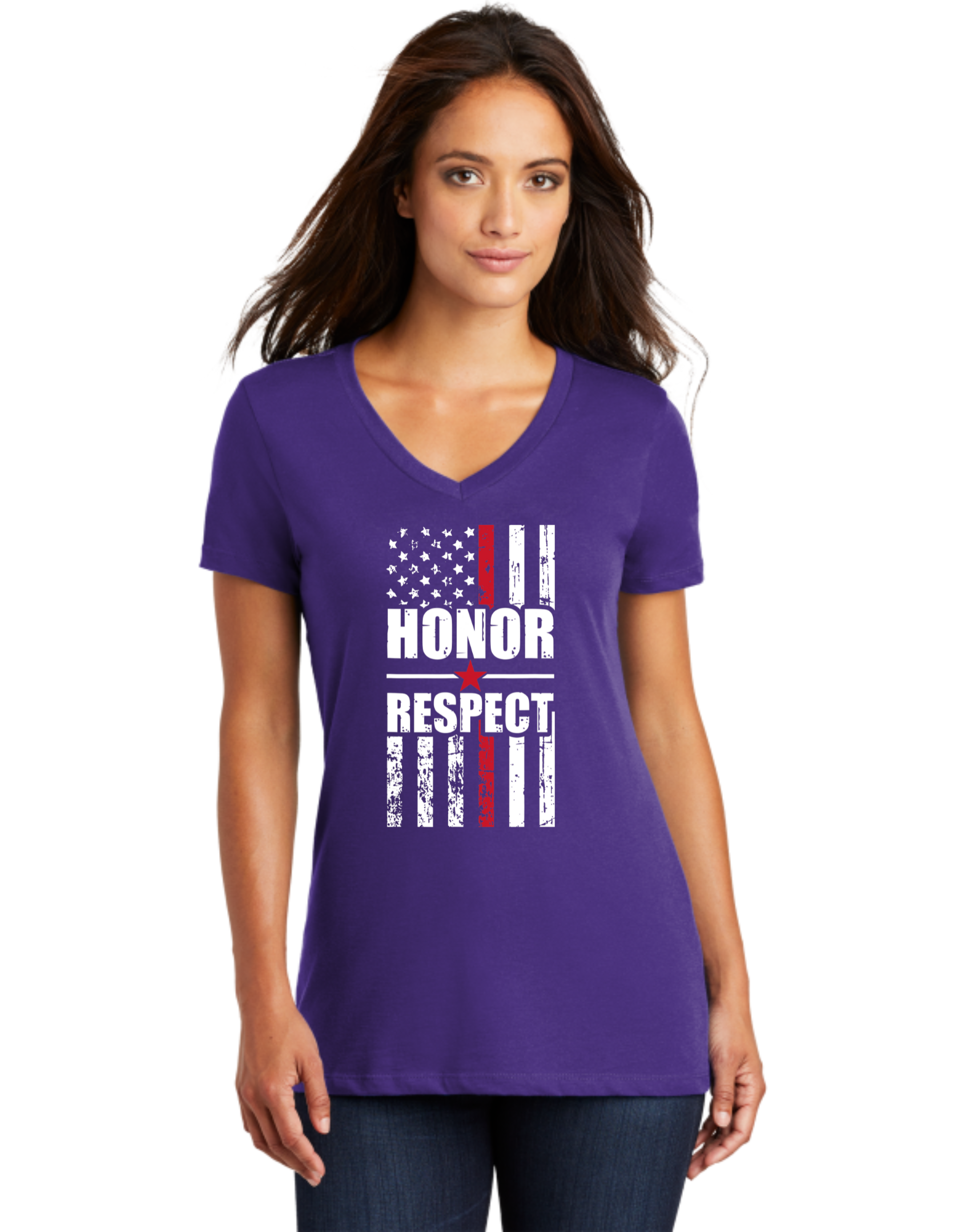 Honor Respect Red Line Flag