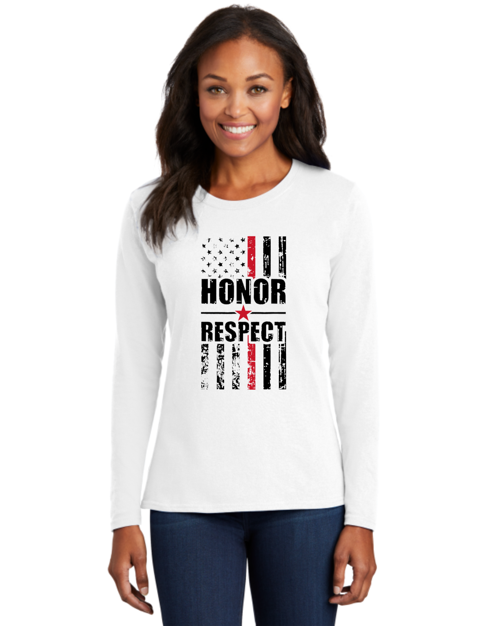 Honor Respect Red Line Flag