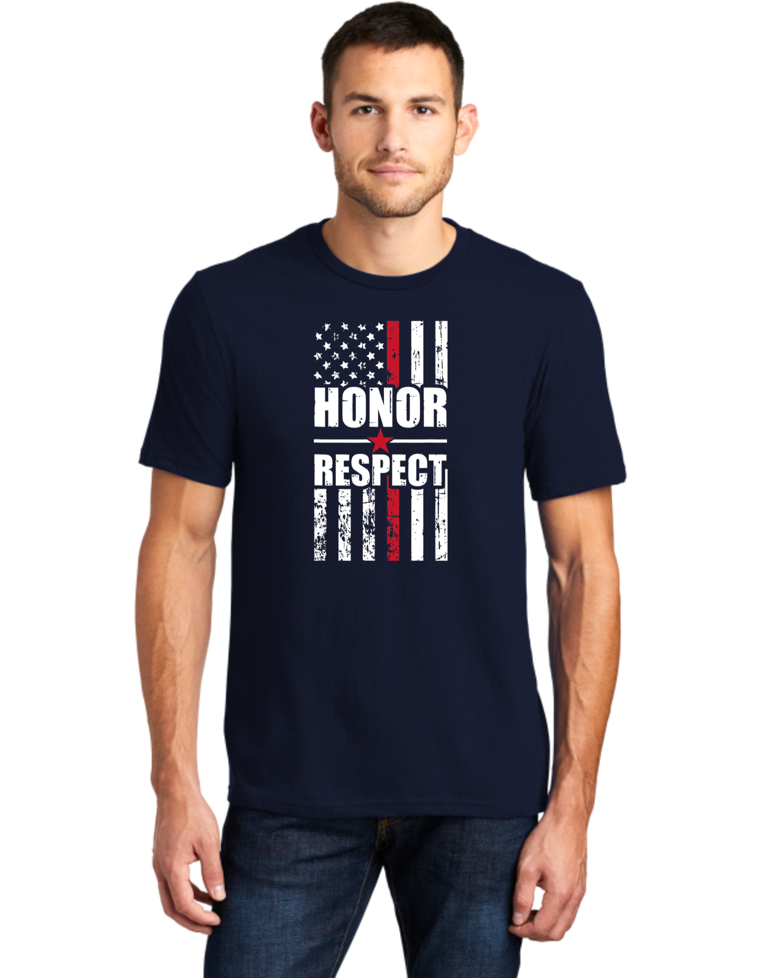 Honor Respect Red Line Flag