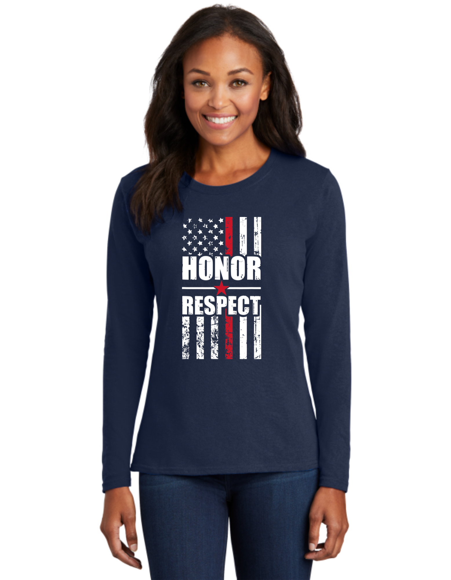 Honor Respect Red Line Flag