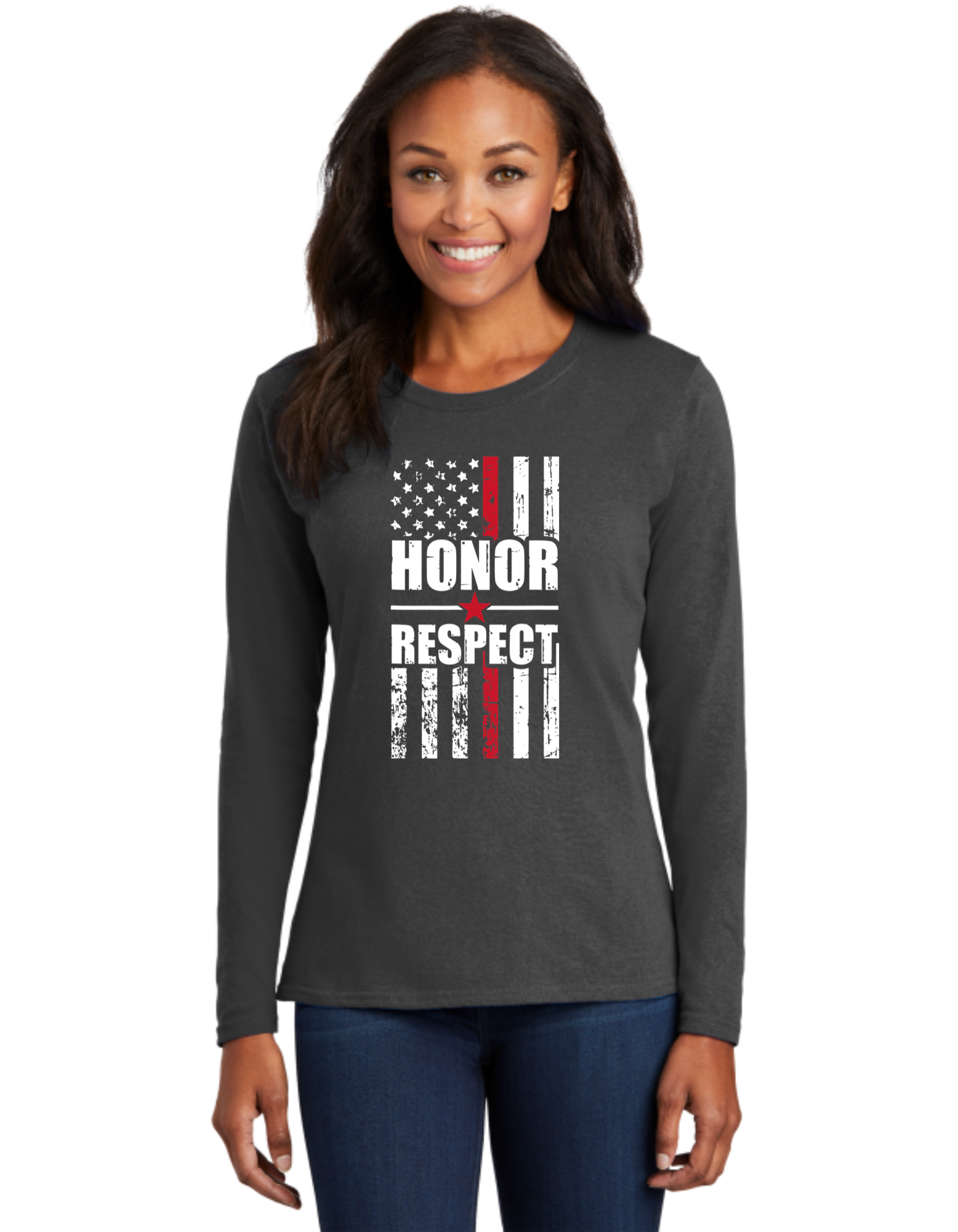 Honor Respect Red Line Flag