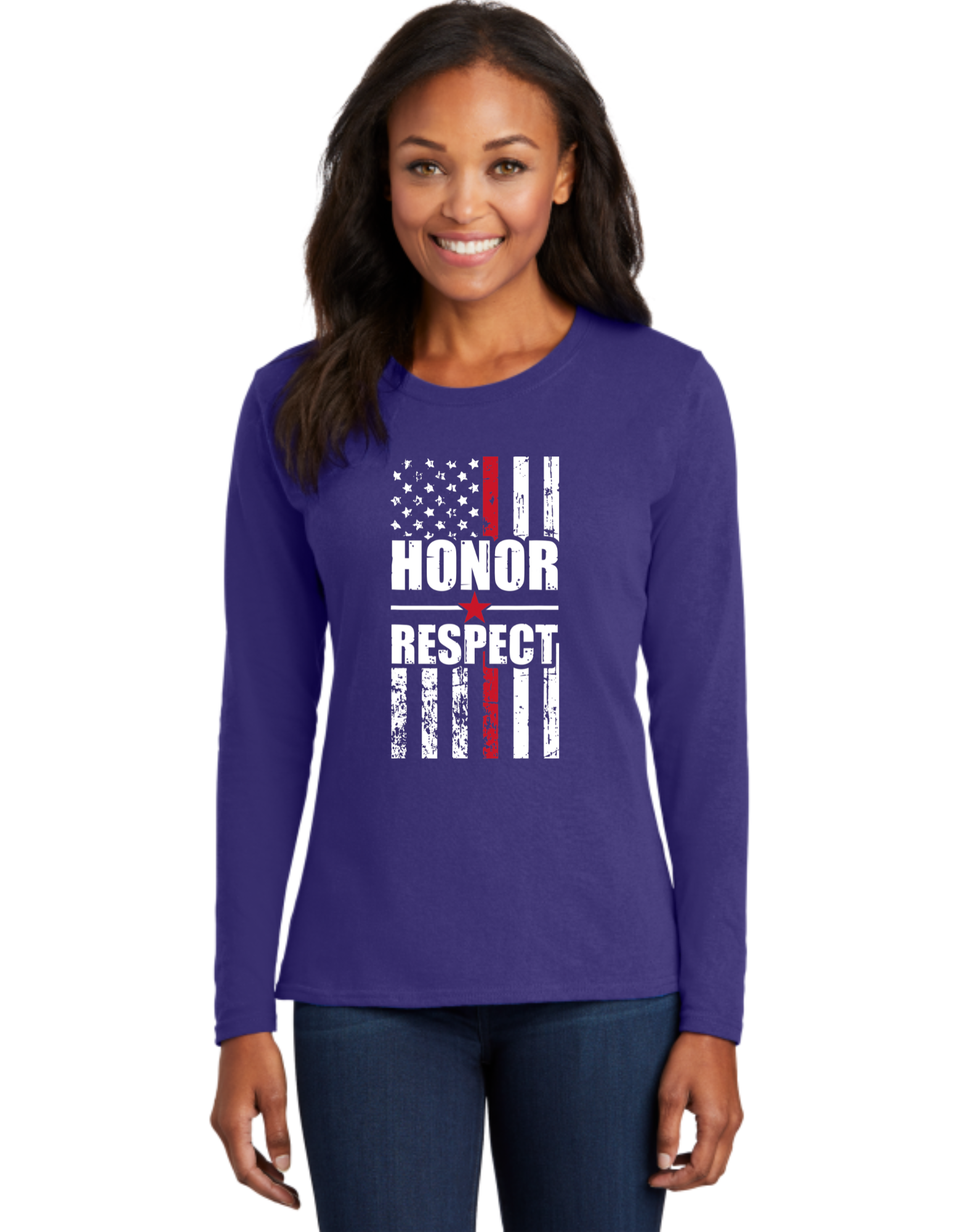 Honor Respect Red Line Flag