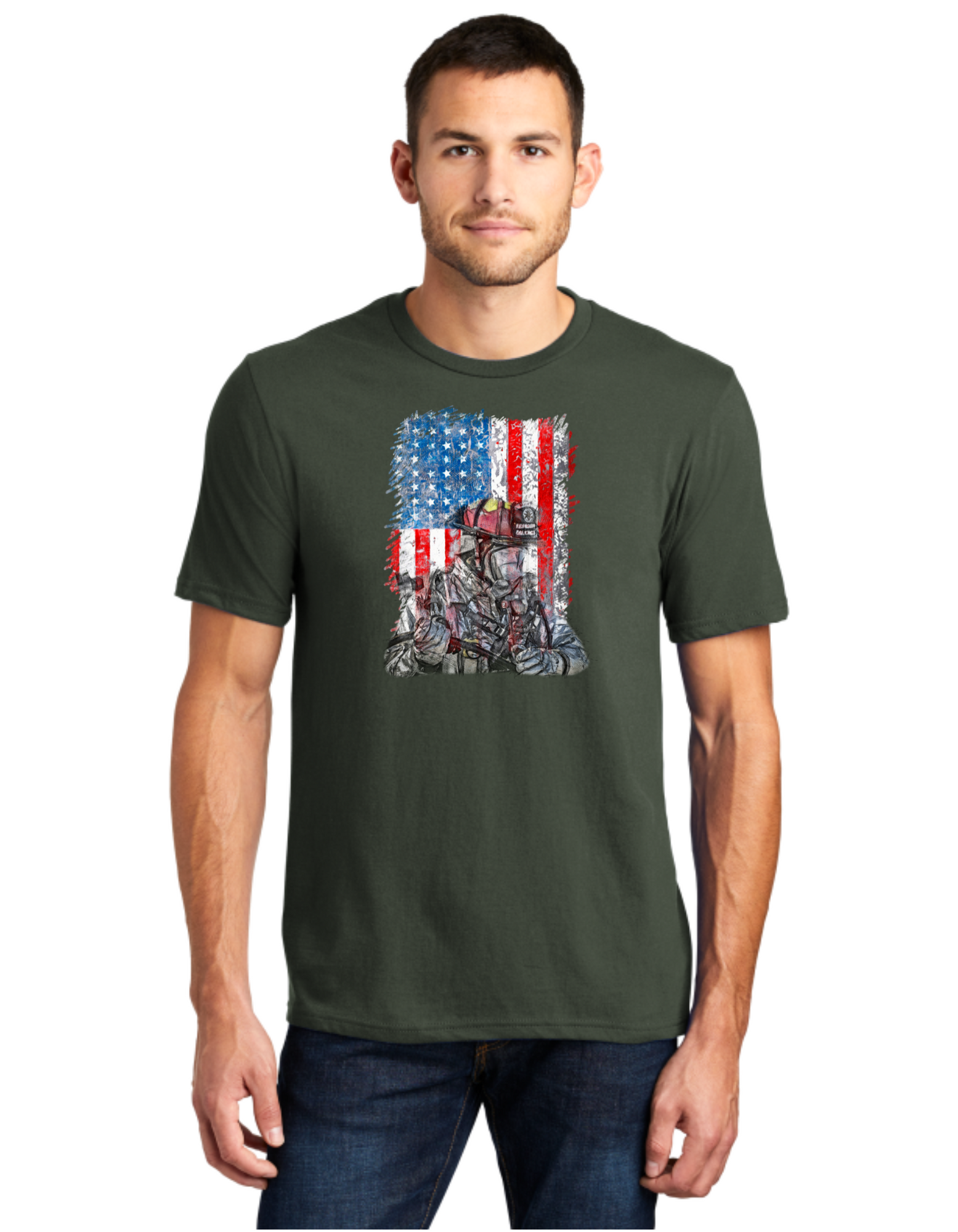 Firefighter USA Flag