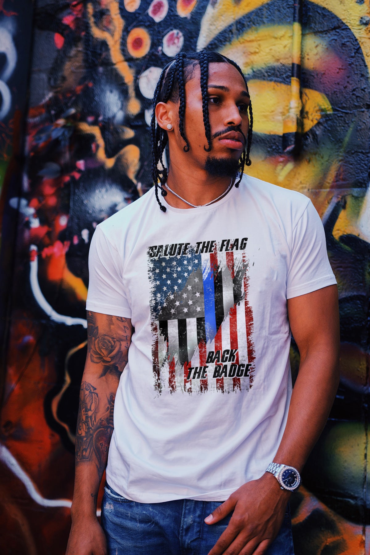 Salute The Flag Back The Badge