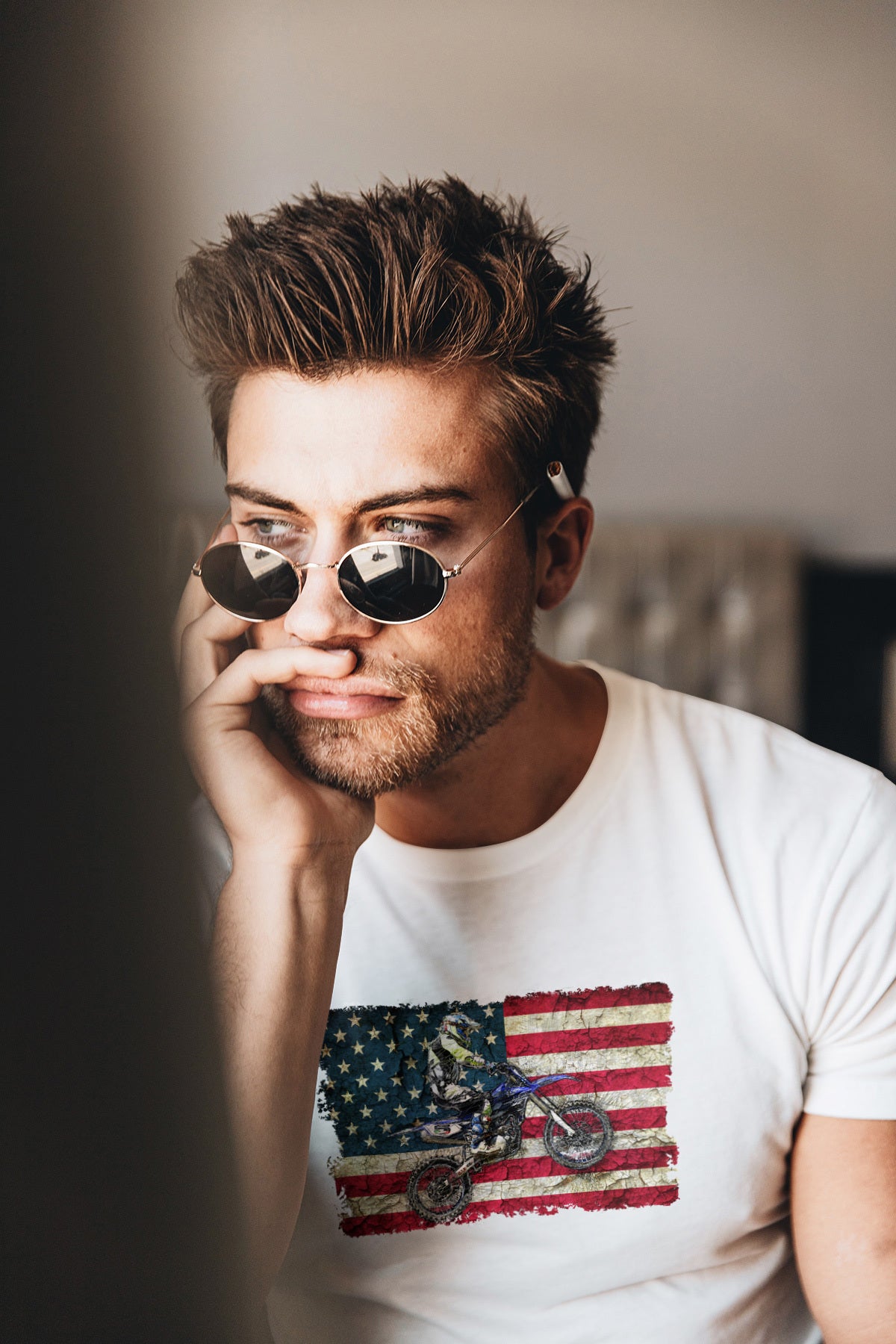 Motocross American Flag